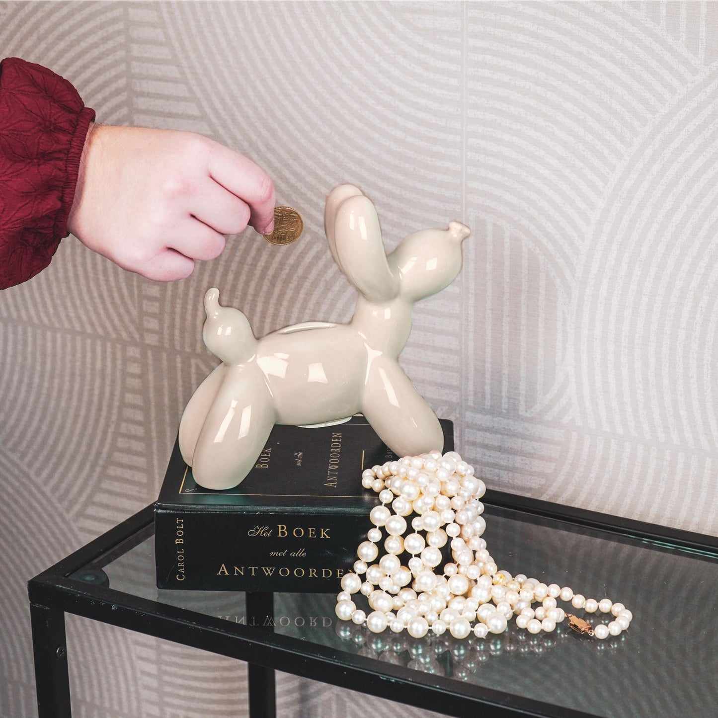 Balloon Dog- Spardose (Beige)