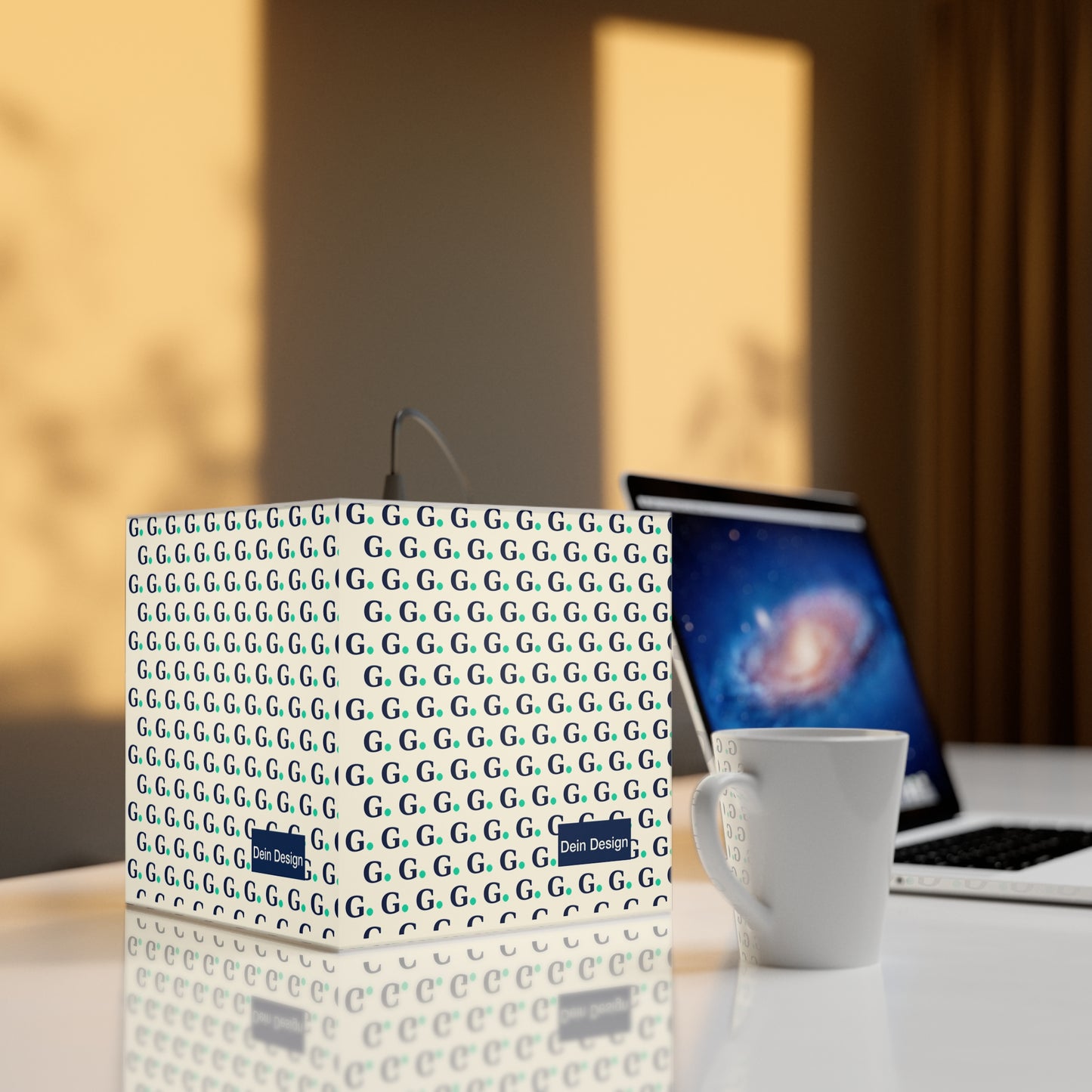 Monogram Pattern Light Cube Lamp — Customizable G Initial Pendant Lamp