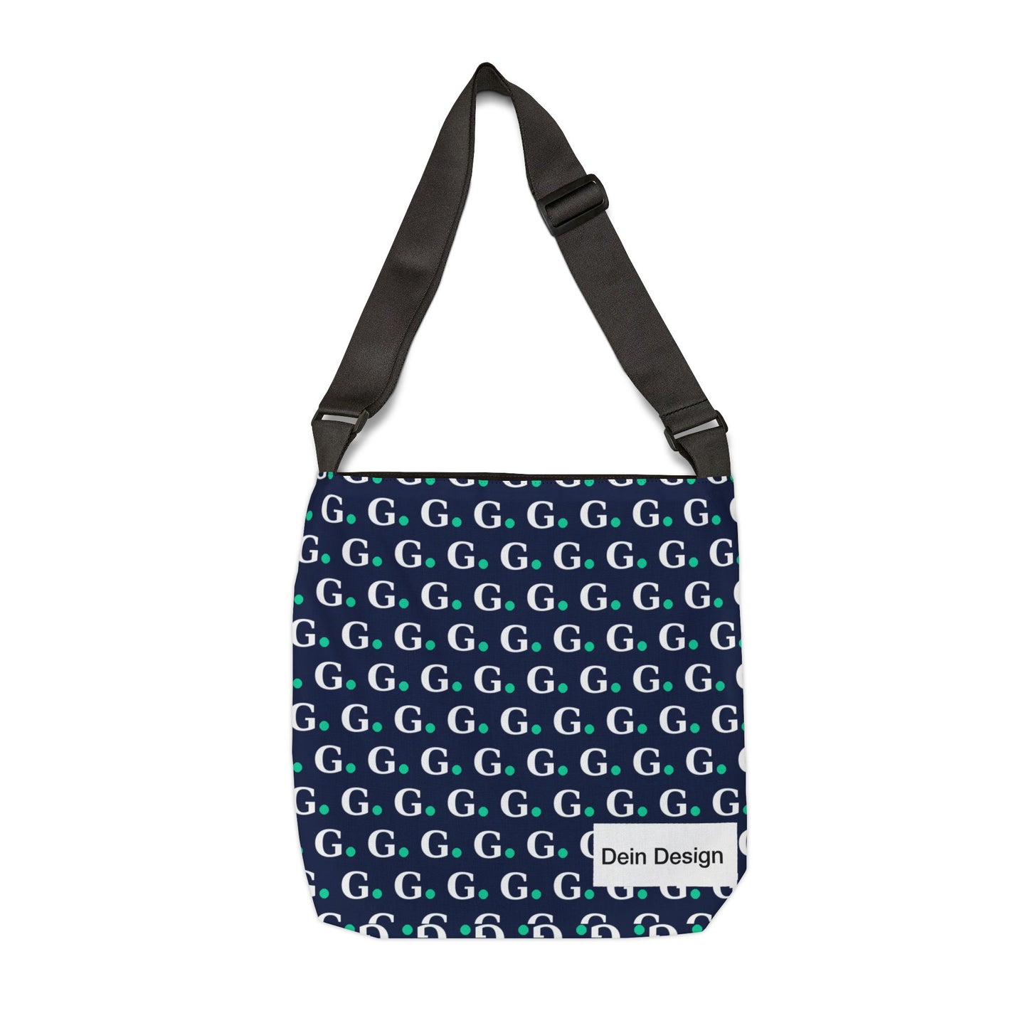 Monogram G Pattern Adjustable Tote Bag — Personalized Initials Crossbody Tote
