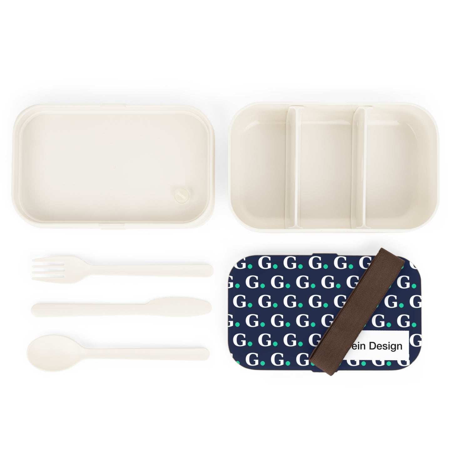 Monogram G Pattern Bento Lunch Box — Personalized Office & School Food Container