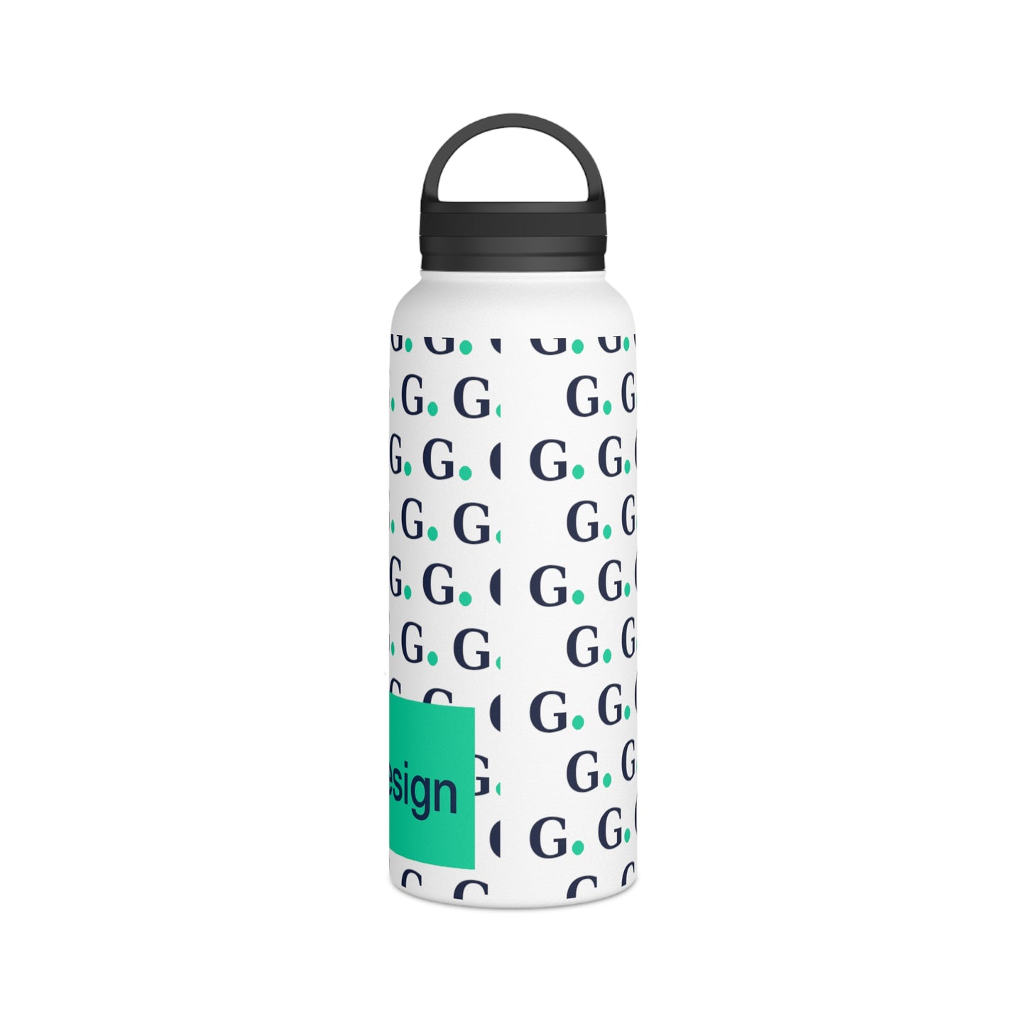 Monogram G Pattern Stainless Steel Water Bottle with Handle Lid