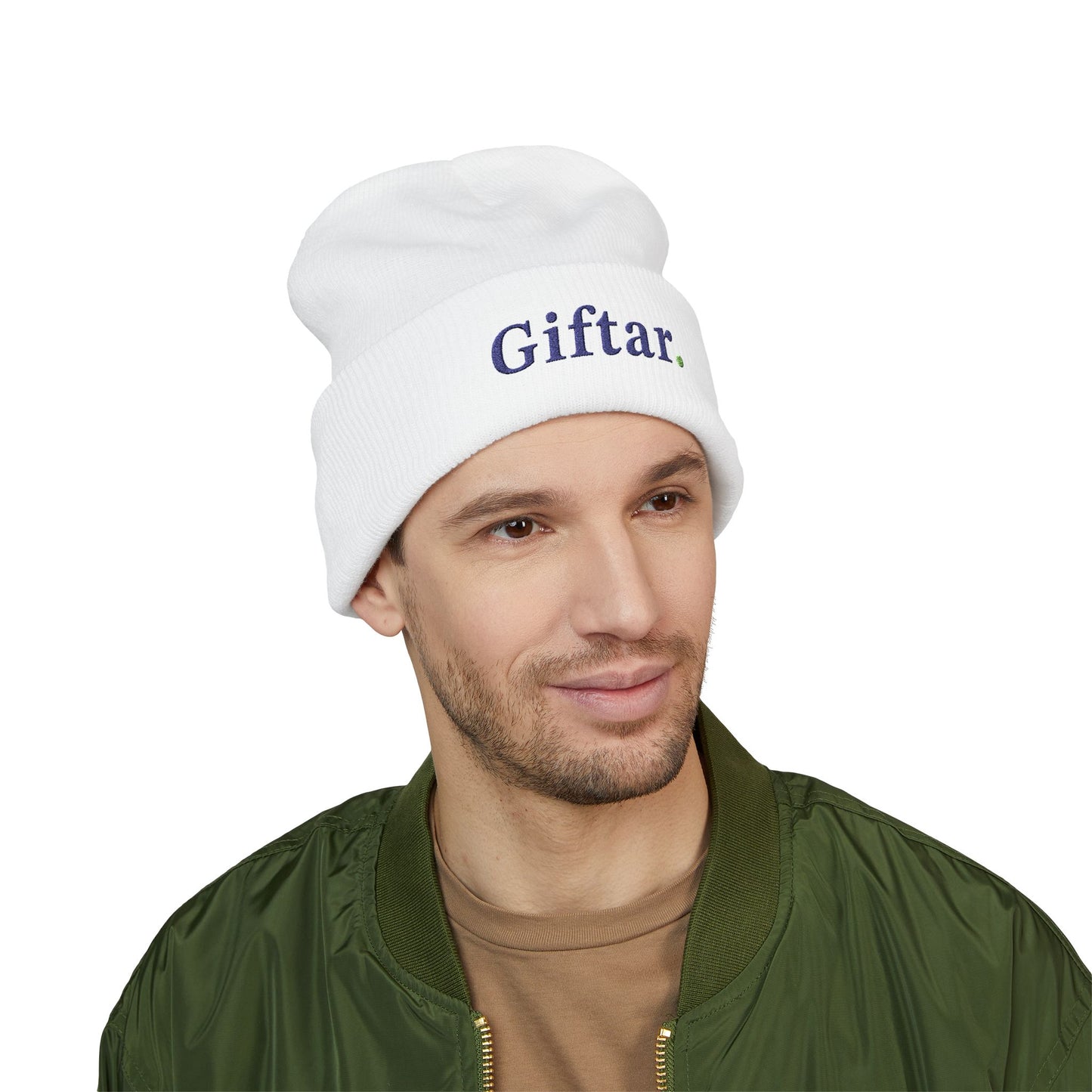 Giftar Embroidered Cuffed Beanie — Cozy Winter Knit Hat