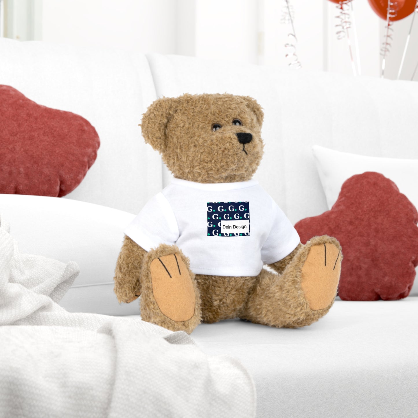 Personalized Teddy Bear with Custom T-Shirt — Cute Plush Gift for Kids & Newborns