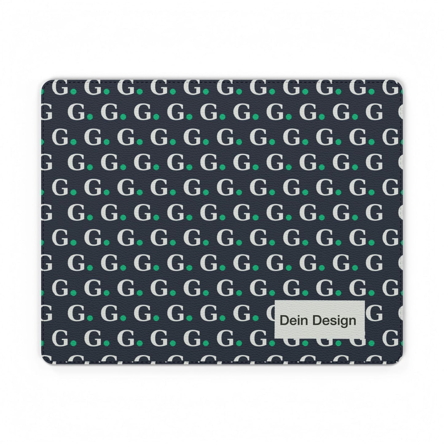 Custom PU Leather Mouse Mat — Monogram G Pattern Desk Mousepad