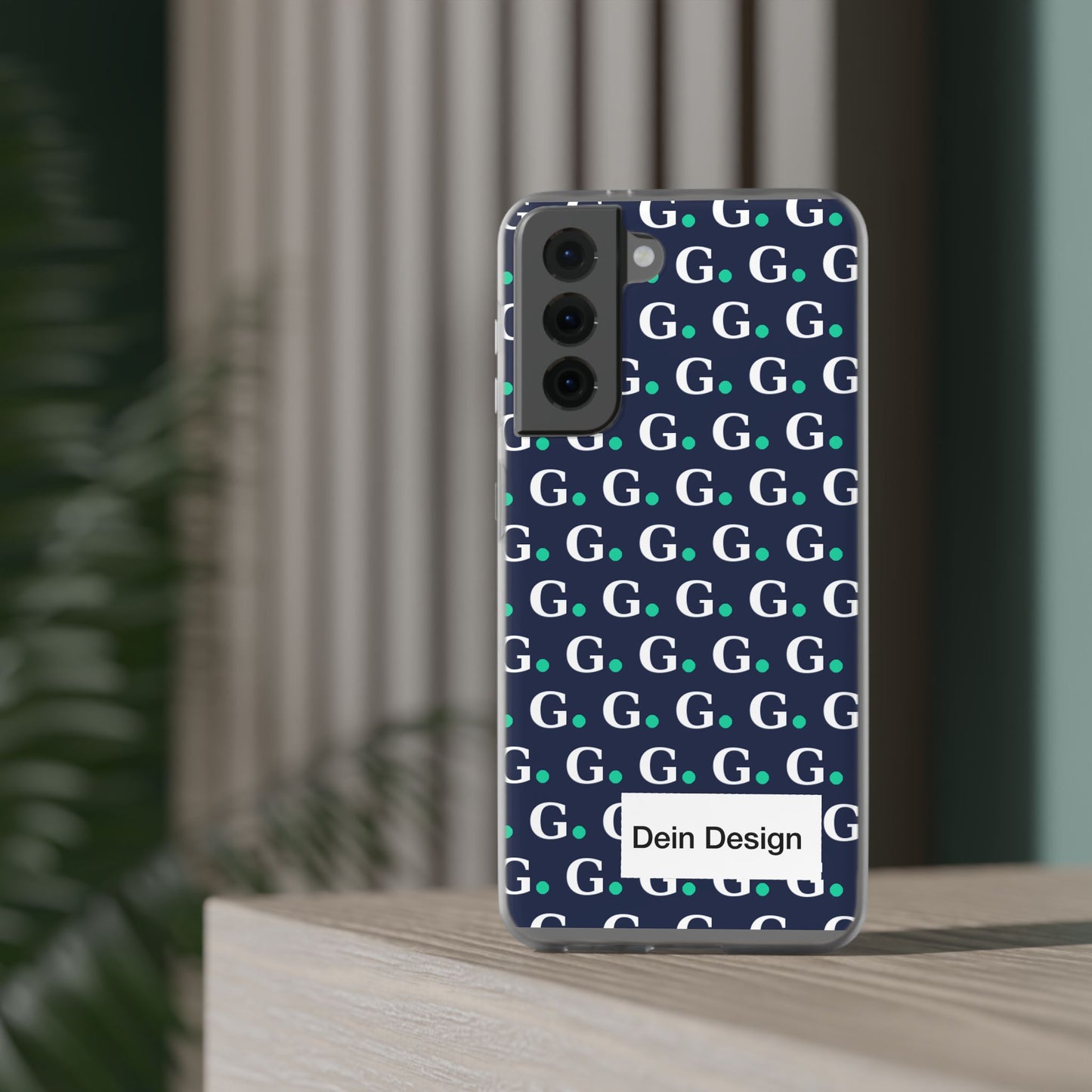 Monogram G Pattern Phone Case — Navy Repeat Initial Design