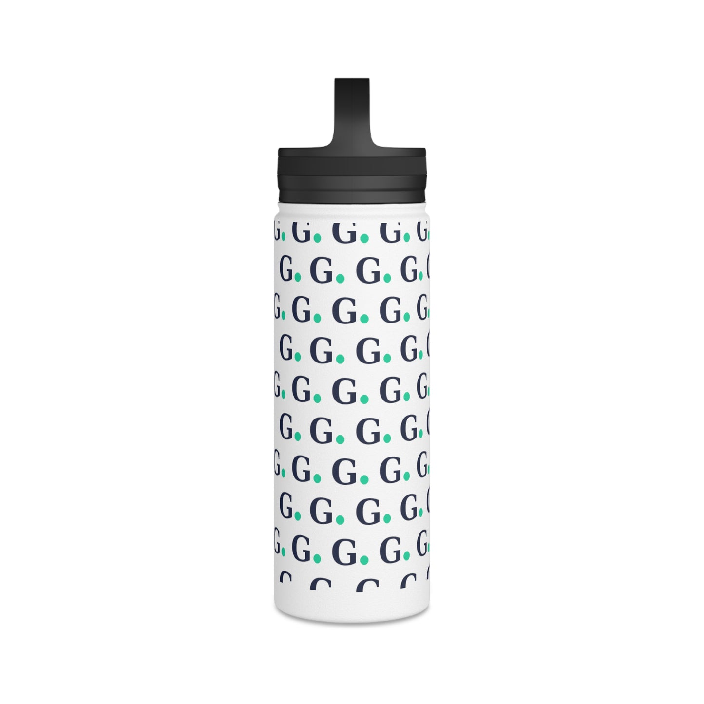 Monogram G Pattern Stainless Steel Water Bottle with Handle Lid