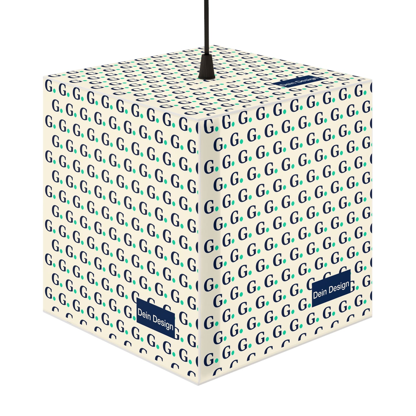 Monogram Pattern Light Cube Lamp — Customizable G Initial Pendant Lamp