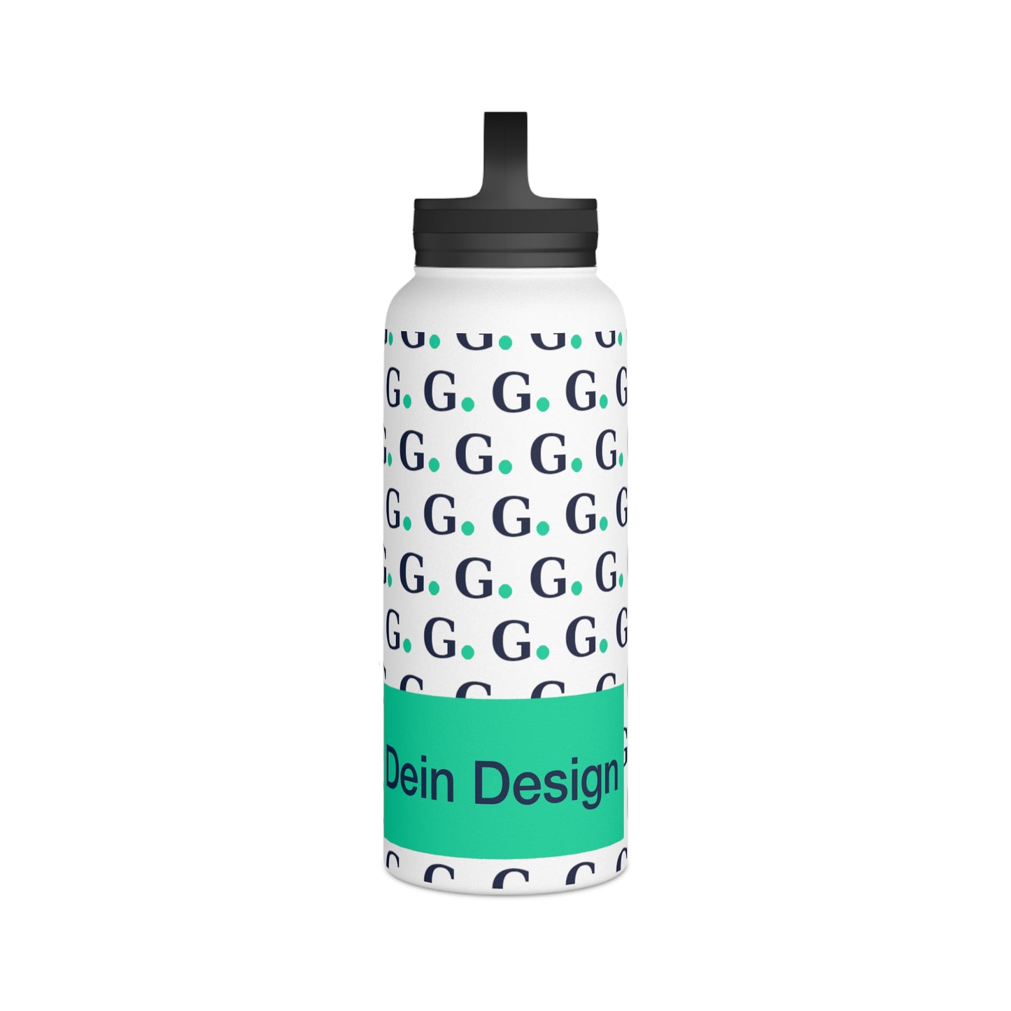 Monogram G Pattern Stainless Steel Water Bottle with Handle Lid