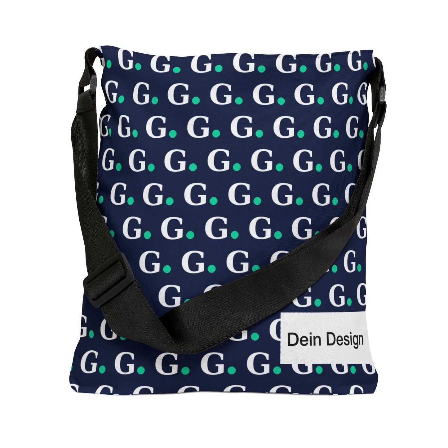 Monogram G Pattern Adjustable Tote Bag — Personalized Initials Crossbody Tote