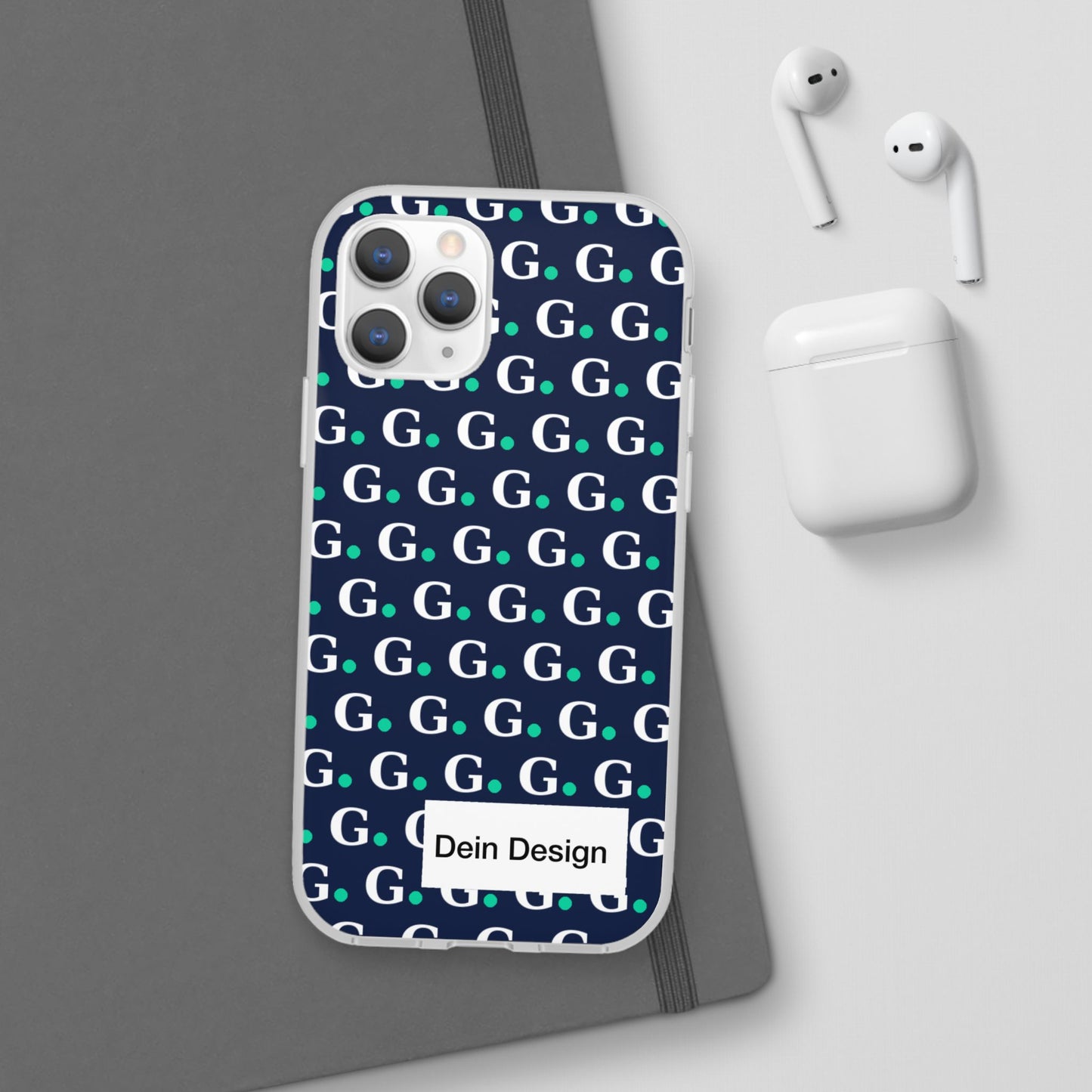 Monogram G Pattern Phone Case — Navy Repeat Initial Design