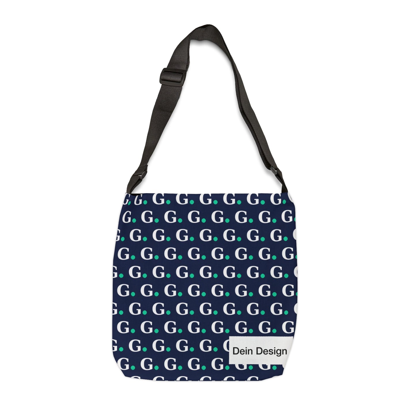 Monogram G Pattern Adjustable Tote Bag — Personalized Initials Crossbody Tote