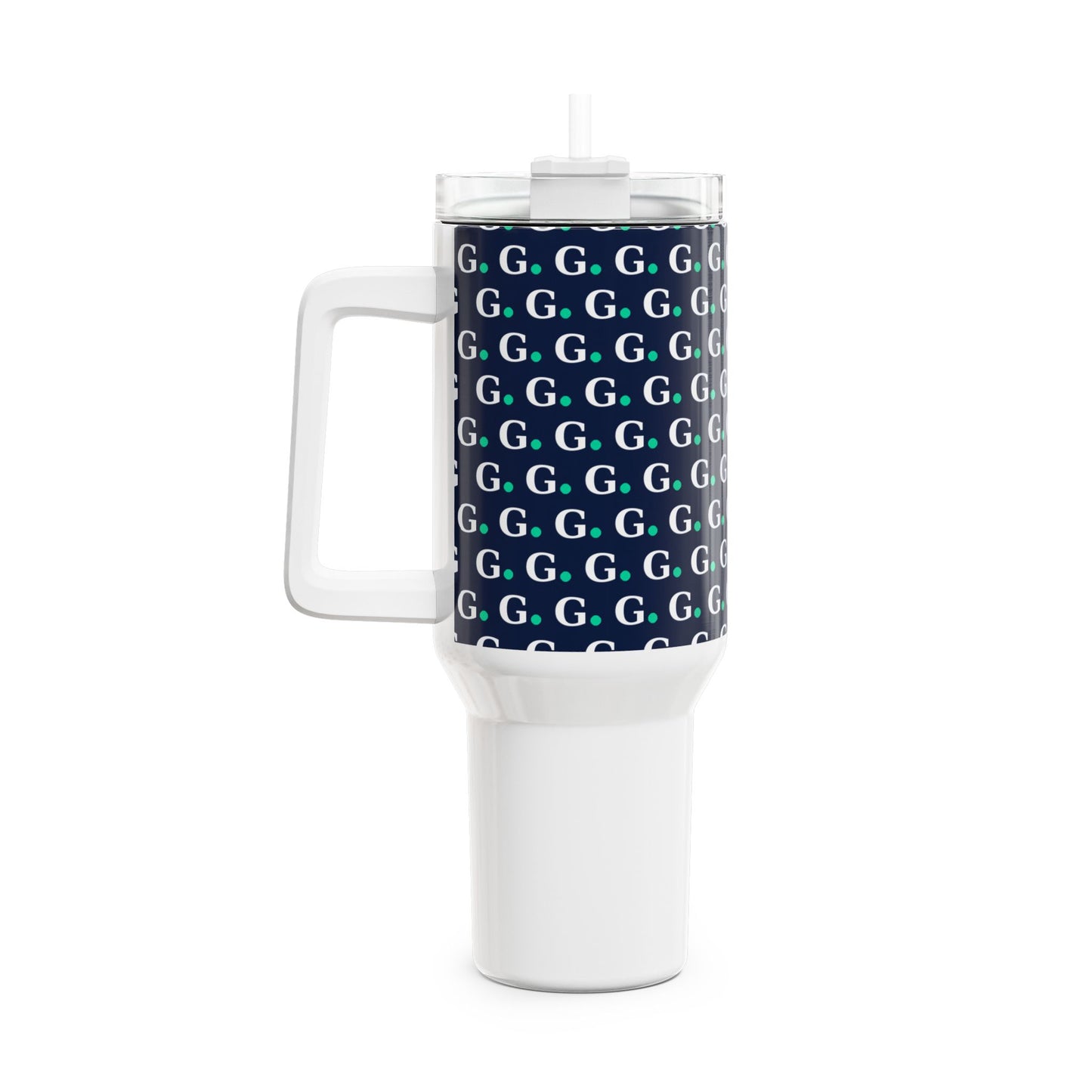 40oz Monogram Tumbler — Repeating “G” Pattern Insulated Travel Cup