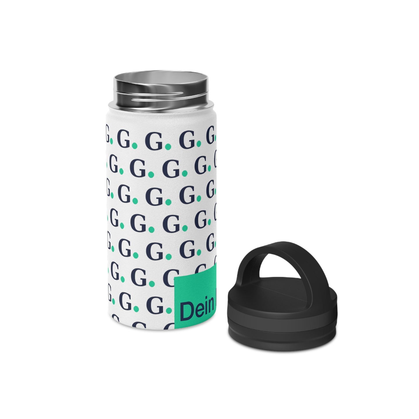Monogram G Pattern Stainless Steel Water Bottle with Handle Lid