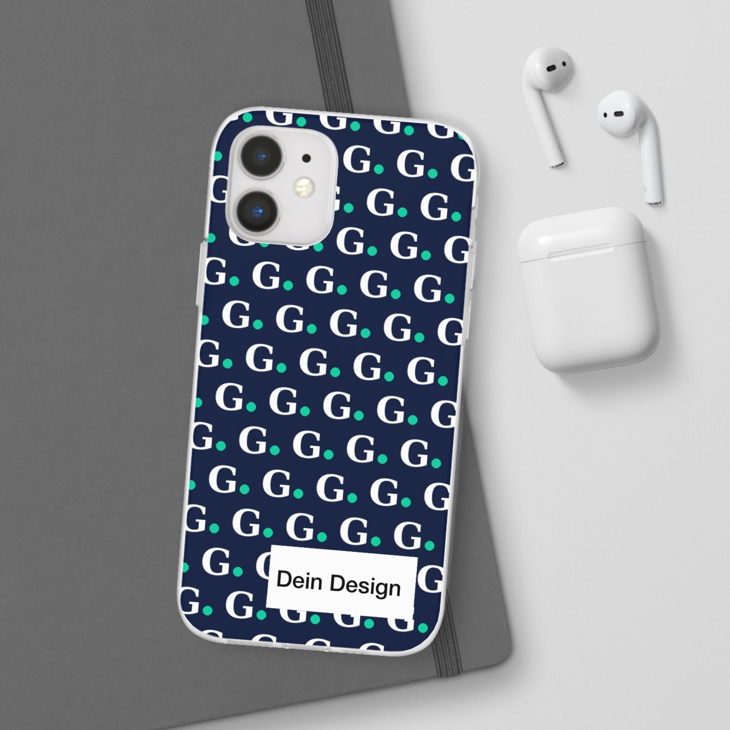 Monogram G Pattern Phone Case — Navy Repeat Initial Design