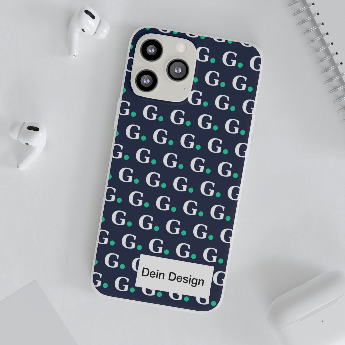 Monogram G Pattern Phone Case — Navy Repeat Initial Design