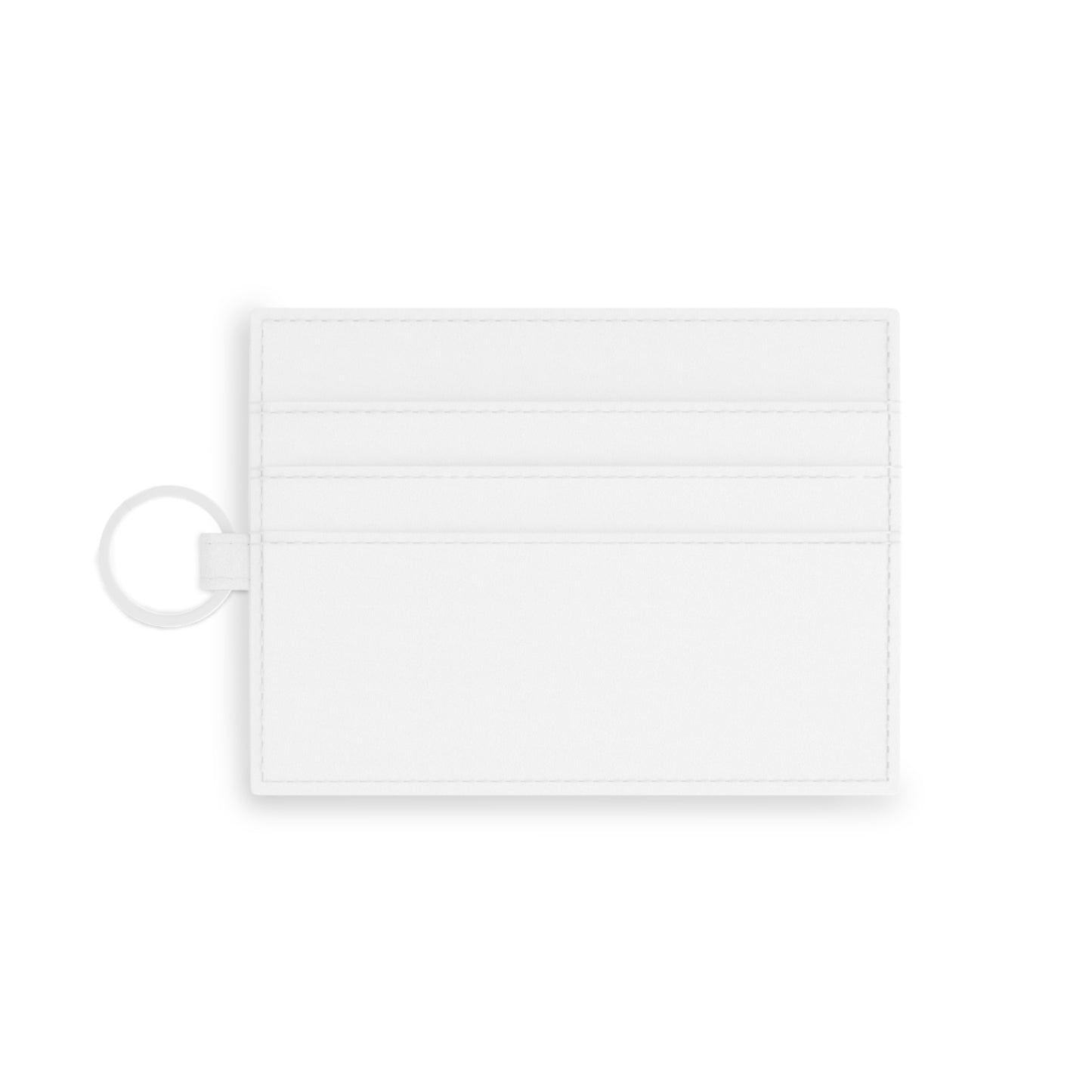 Saffiano Leather Card Holder — Custom Monogram Pattern Card Wallet