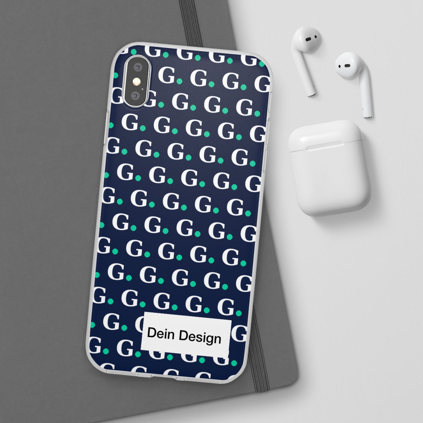 Monogram G Pattern Phone Case — Navy Repeat Initial Design