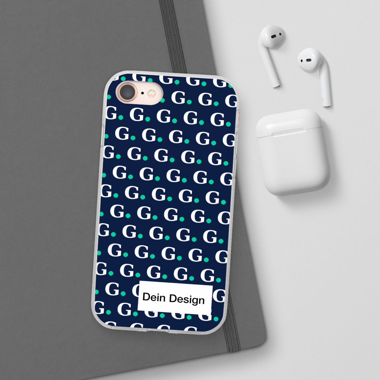 Monogram G Pattern Phone Case — Navy Repeat Initial Design