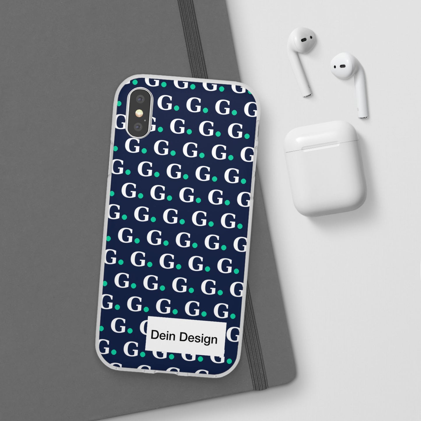 Monogram G Pattern Phone Case — Navy Repeat Initial Design
