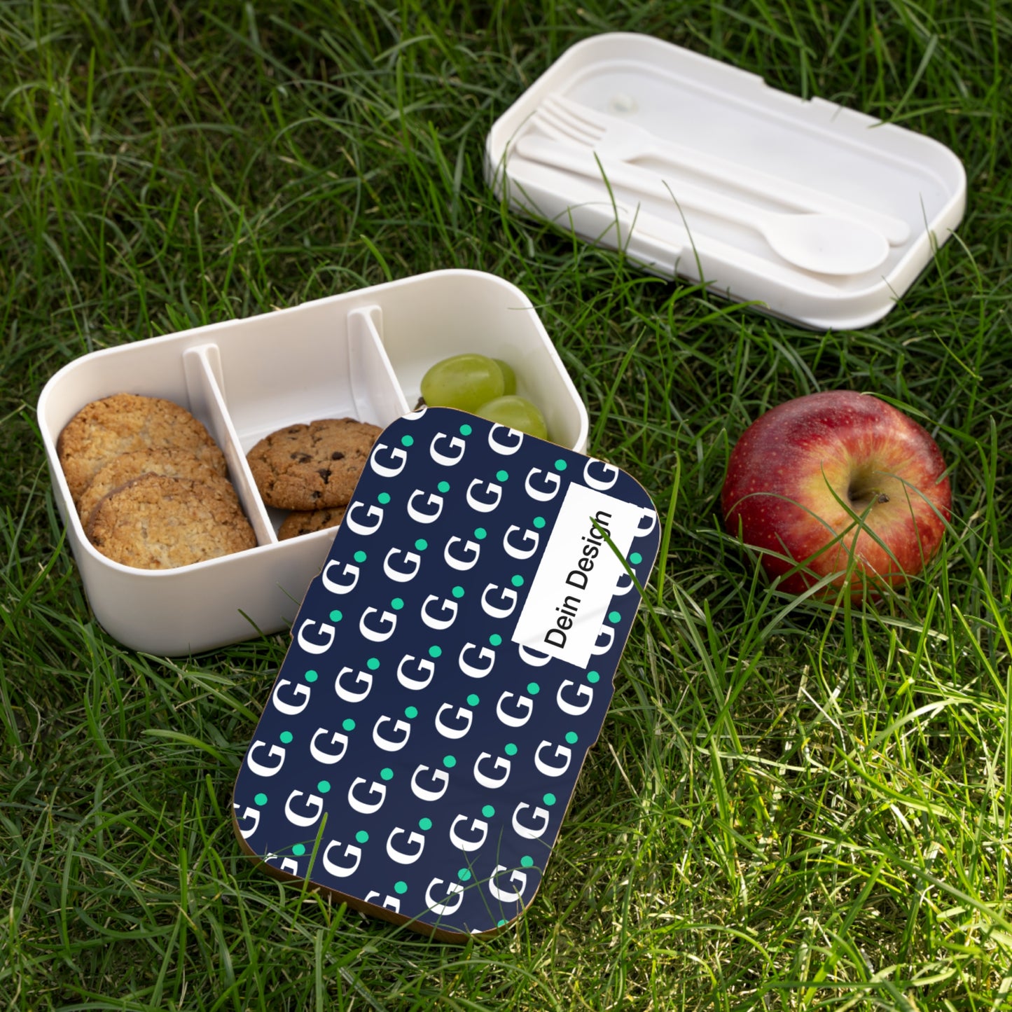 Monogram G Pattern Bento Lunch Box — Personalized Office & School Food Container