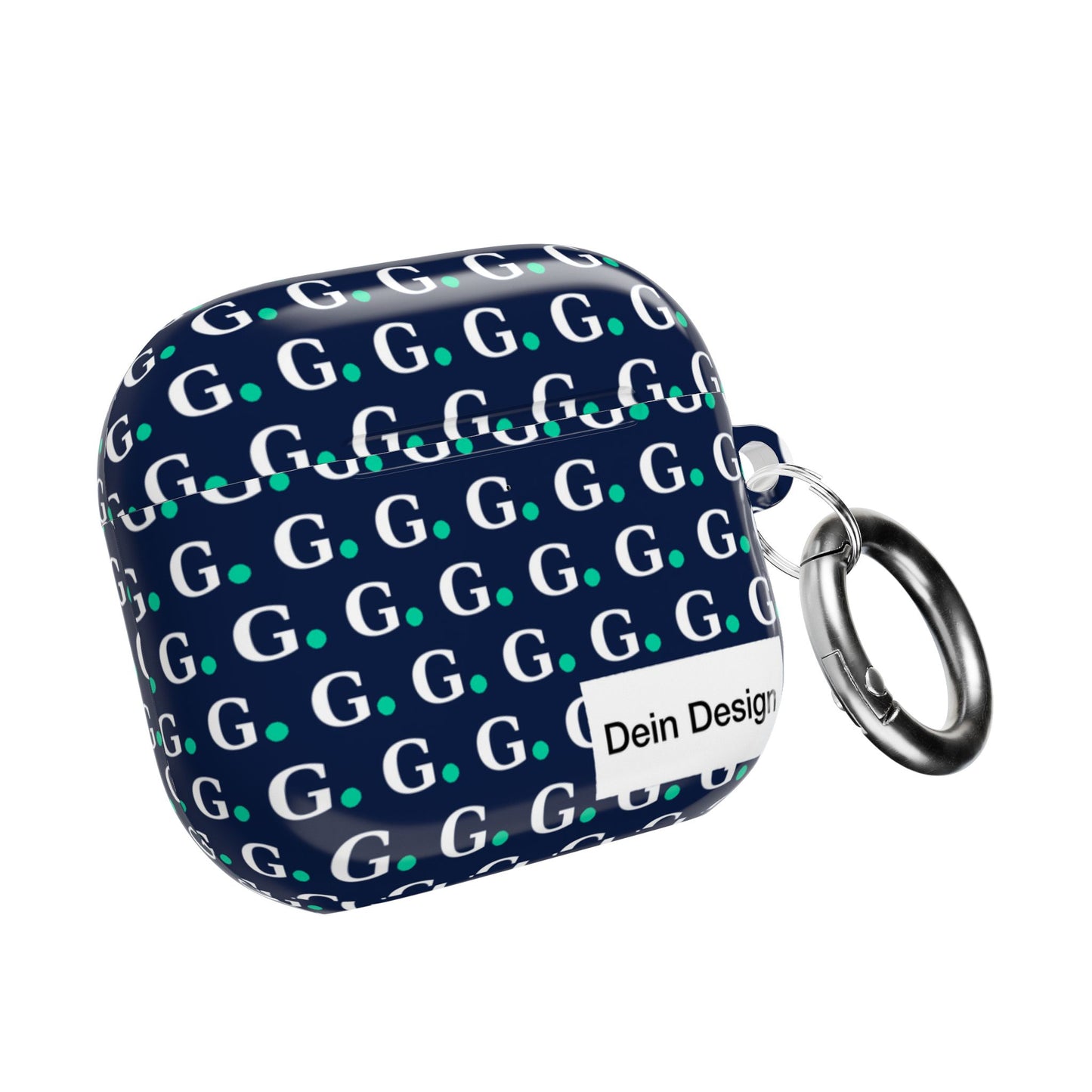 Monogram G Pattern AirPod Case — Navy Repeat Initials Design