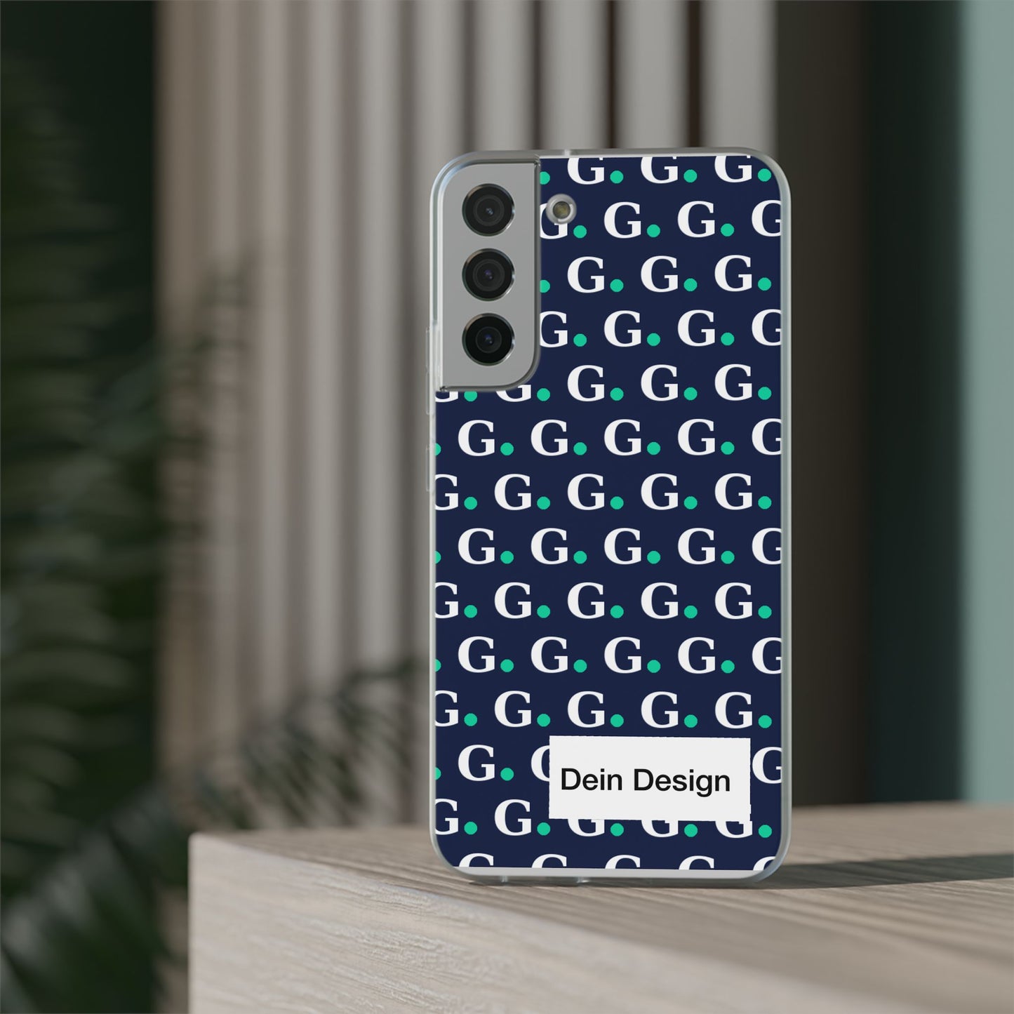 Monogram G Pattern Phone Case — Navy Repeat Initial Design