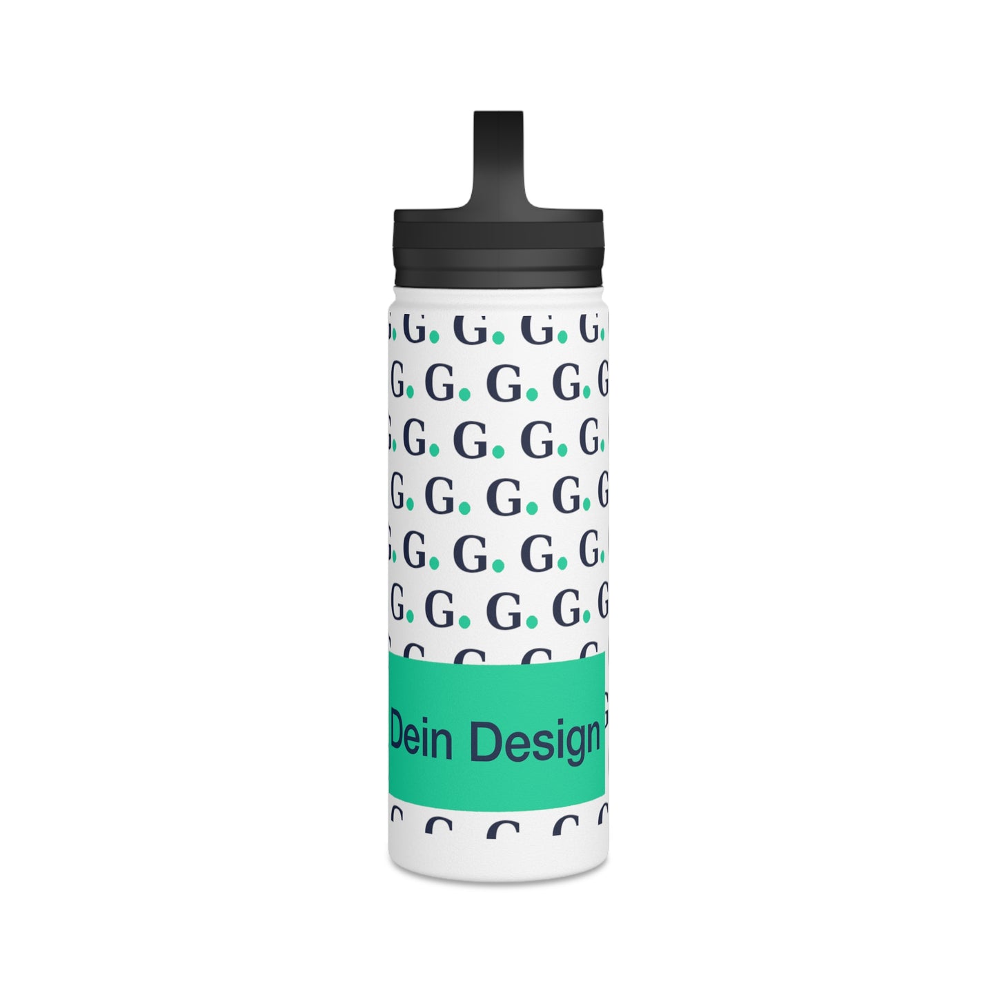 Monogram G Pattern Stainless Steel Water Bottle with Handle Lid