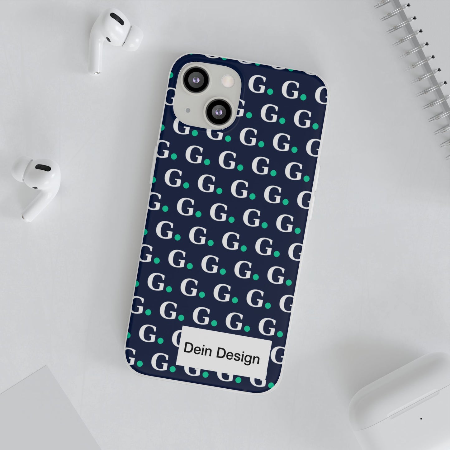 Monogram G Pattern Phone Case — Navy Repeat Initial Design