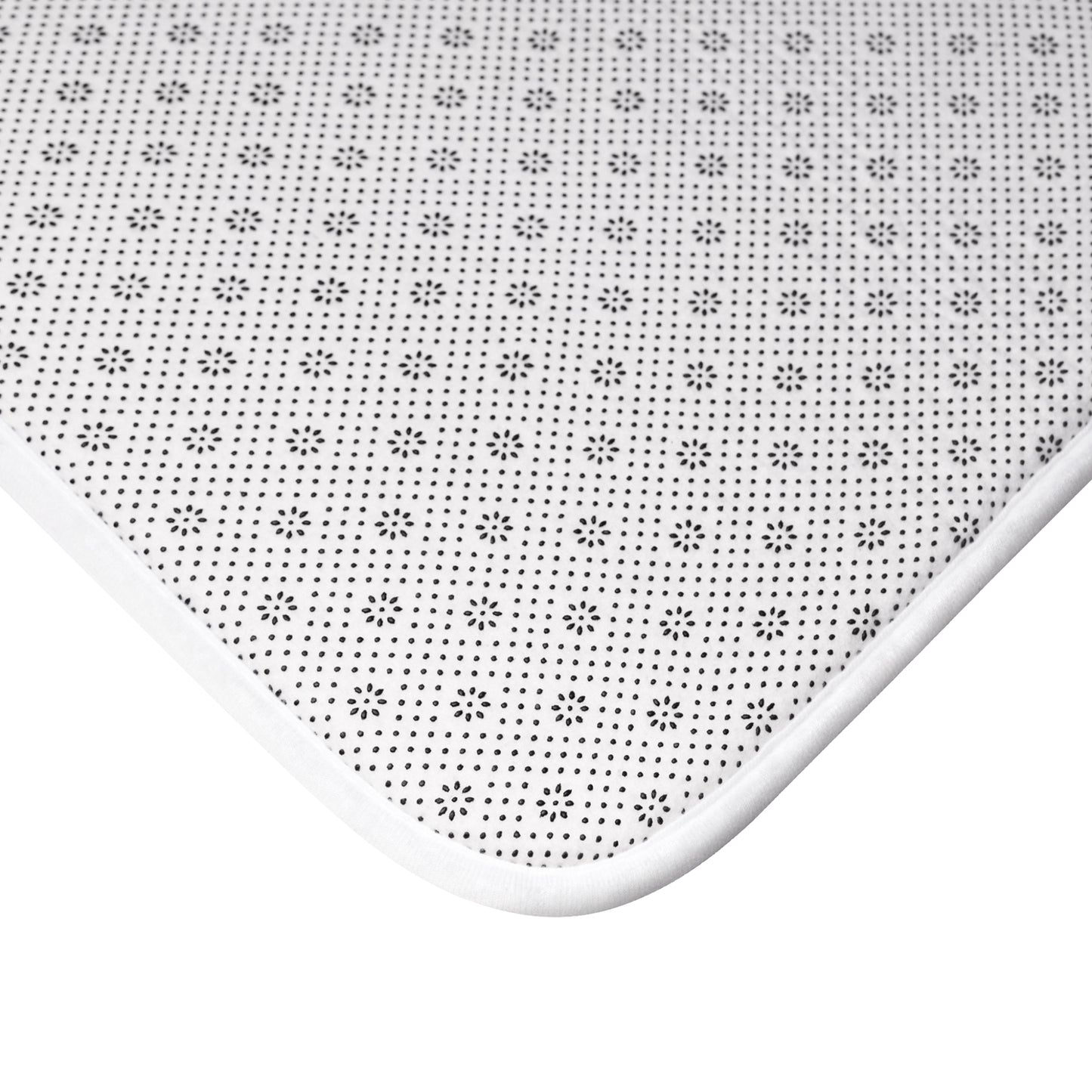 Monogram G Dot Bath Mat — Navy & Teal Patterned Bathroom Rug