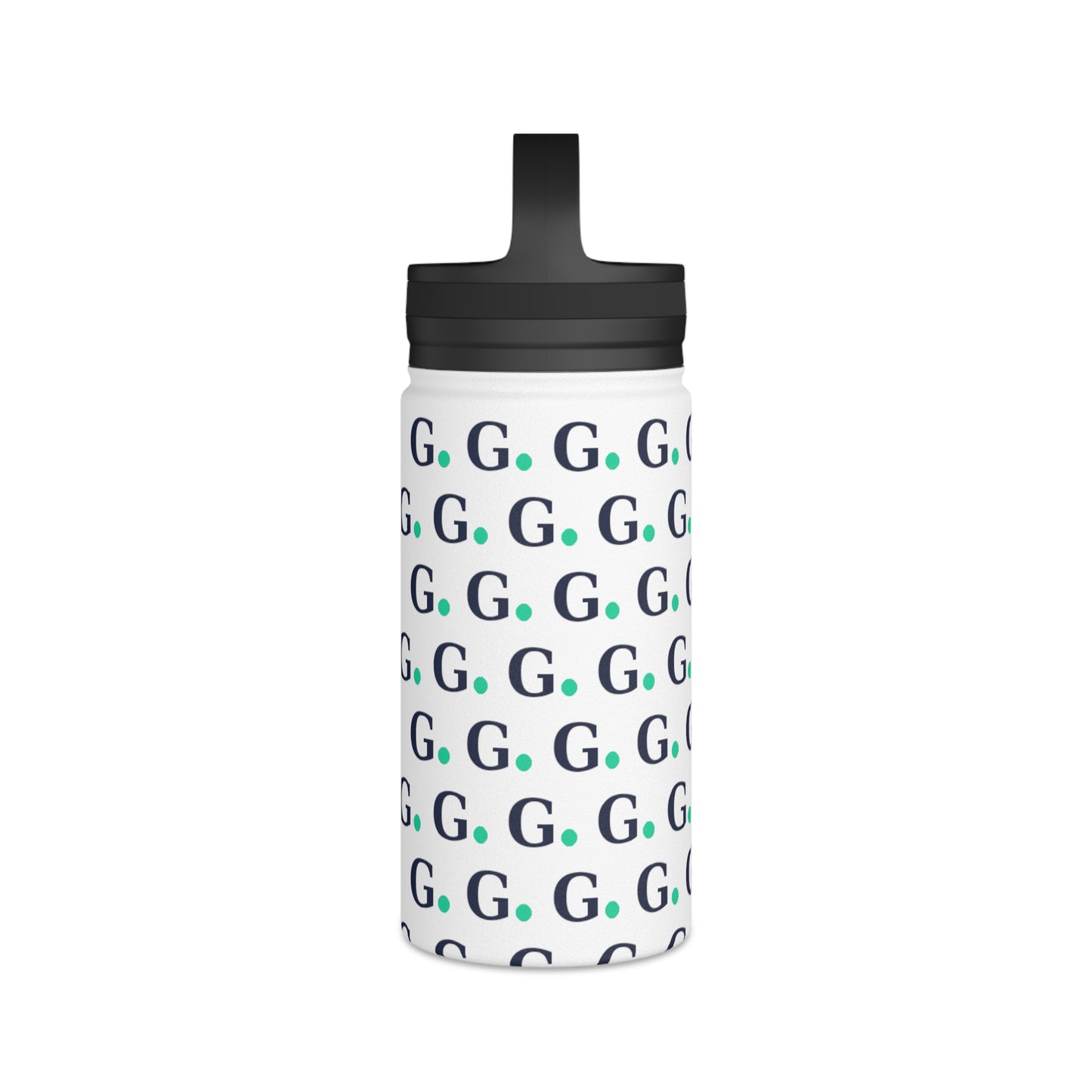Monogram G Pattern Stainless Steel Water Bottle with Handle Lid