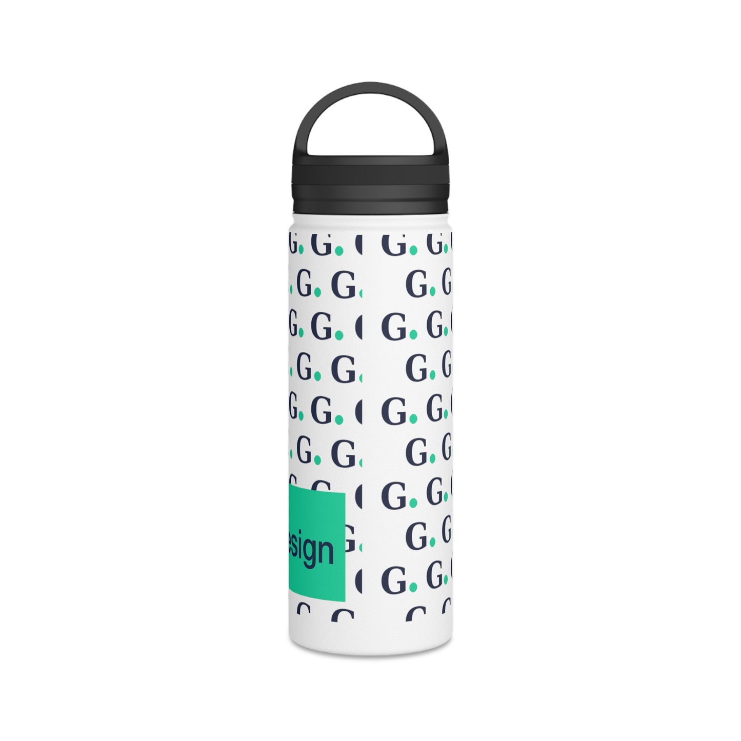 Monogram G Pattern Stainless Steel Water Bottle with Handle Lid