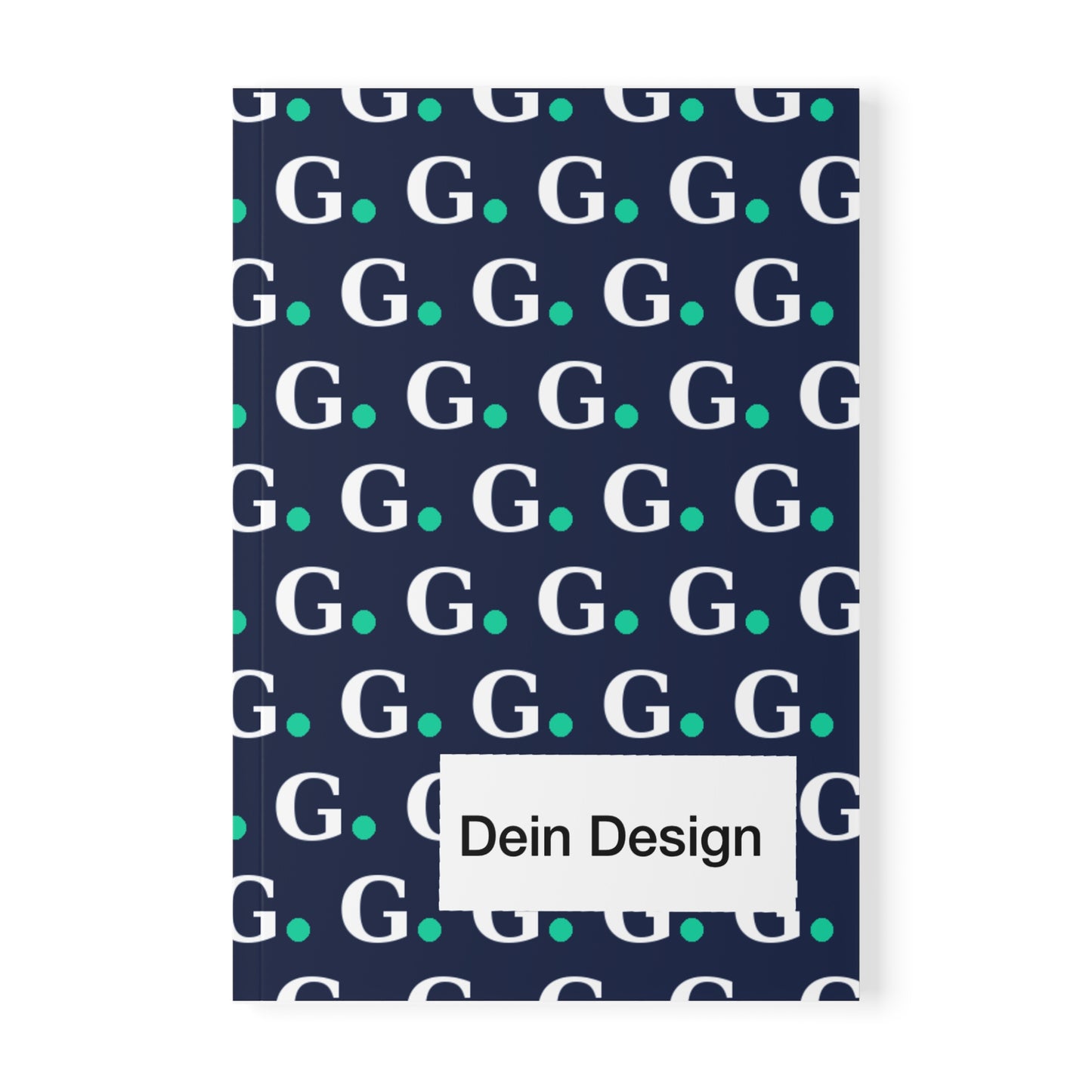 Monogram G Pattern A5 Notebook — Navy & Teal Dotted Initial Journal