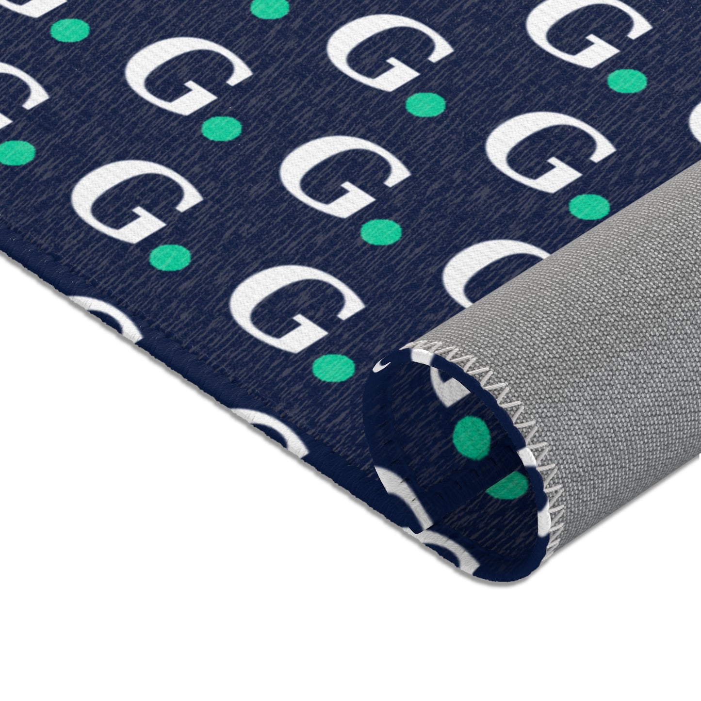 Monogram G Pattern Navy Area Rug