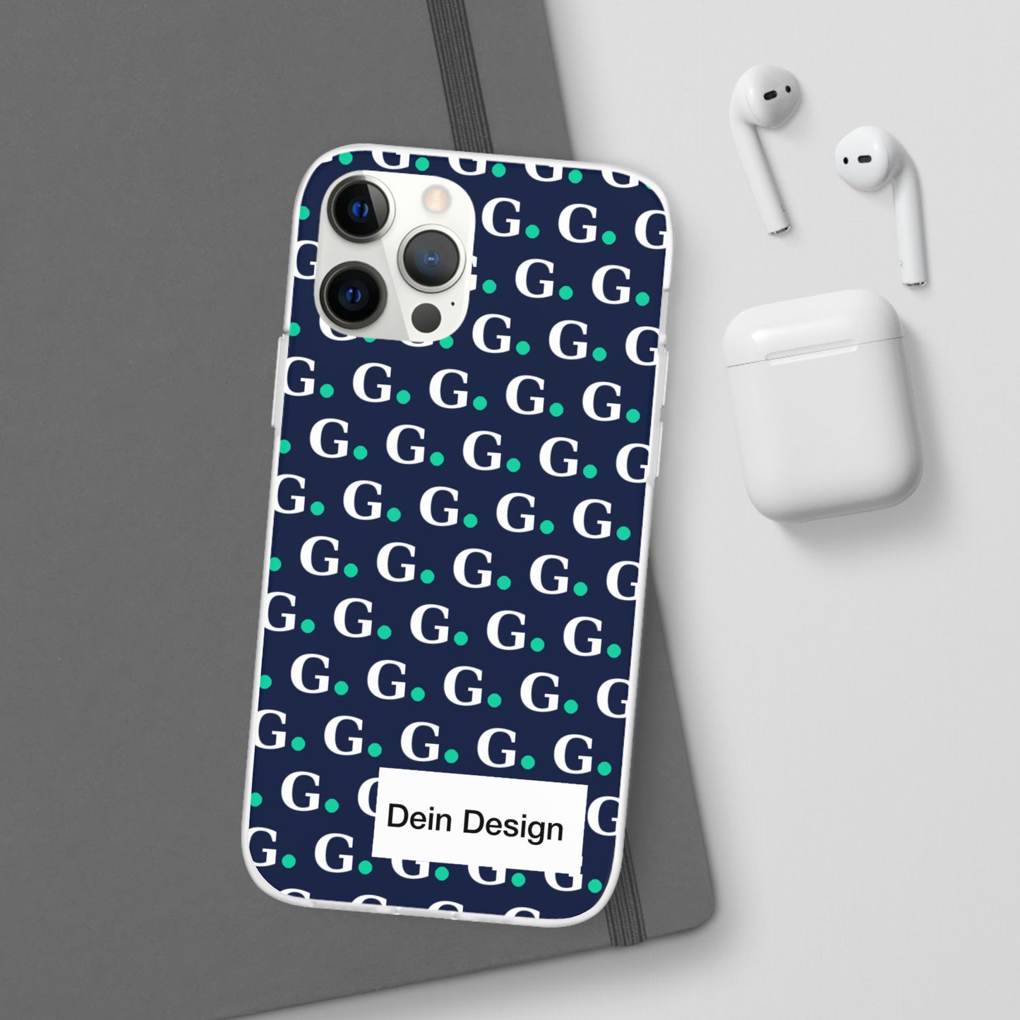 Monogram G Pattern Phone Case — Navy Repeat Initial Design