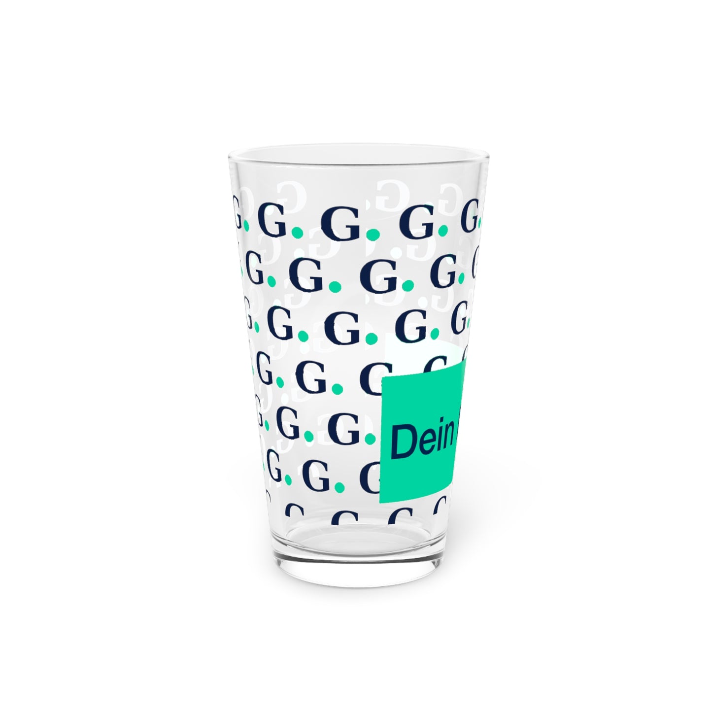 Monogram G Pattern 16oz Pint Glass — Personalized Initial Drinkware
