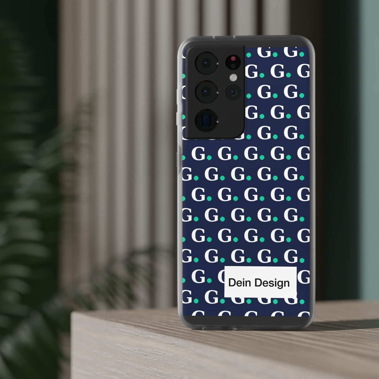 Monogram G Pattern Phone Case — Navy Repeat Initial Design
