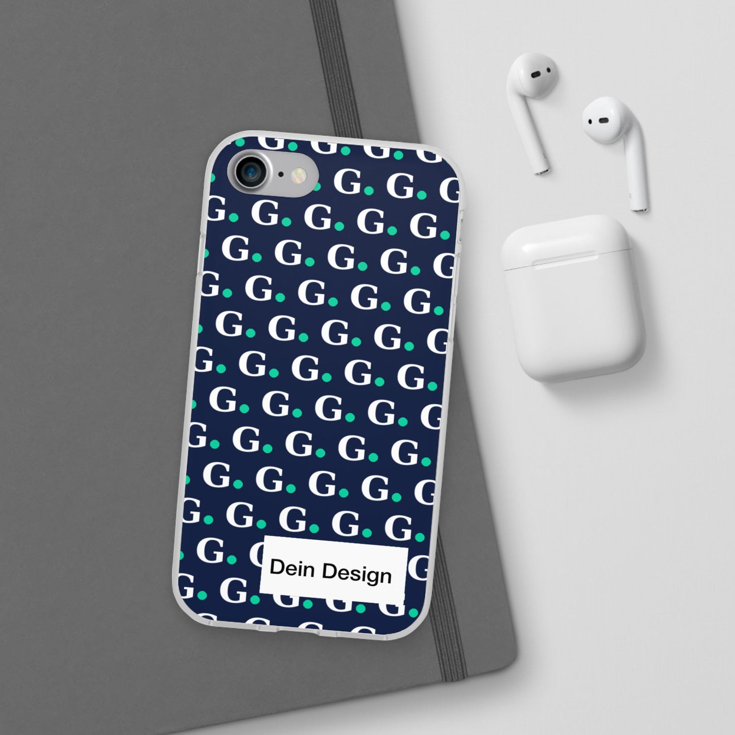 Monogram G Pattern Phone Case — Navy Repeat Initial Design