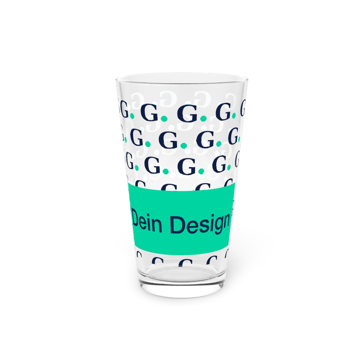 Monogram G Pattern 16oz Pint Glass — Personalized Initial Drinkware