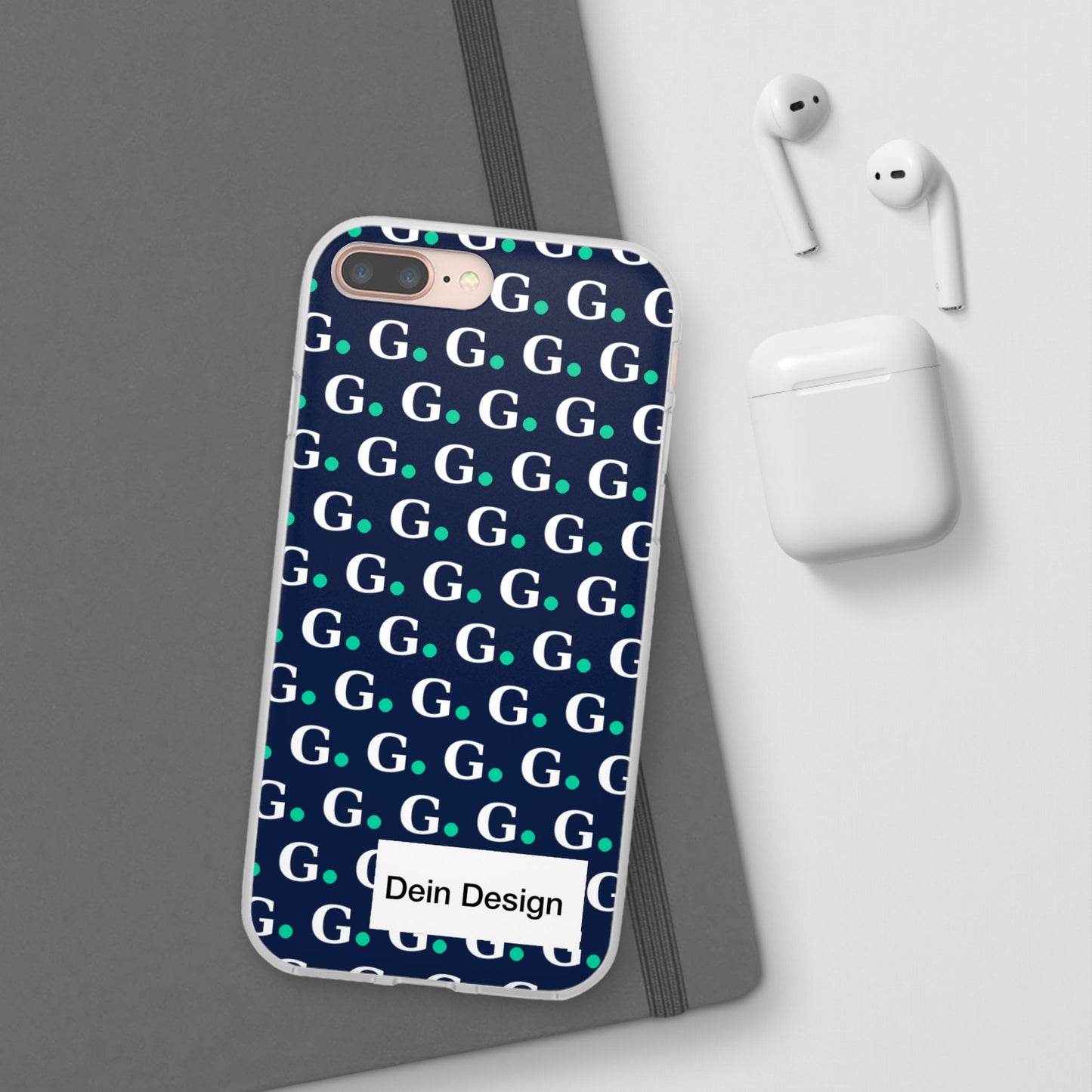 Monogram G Pattern Phone Case — Navy Repeat Initial Design