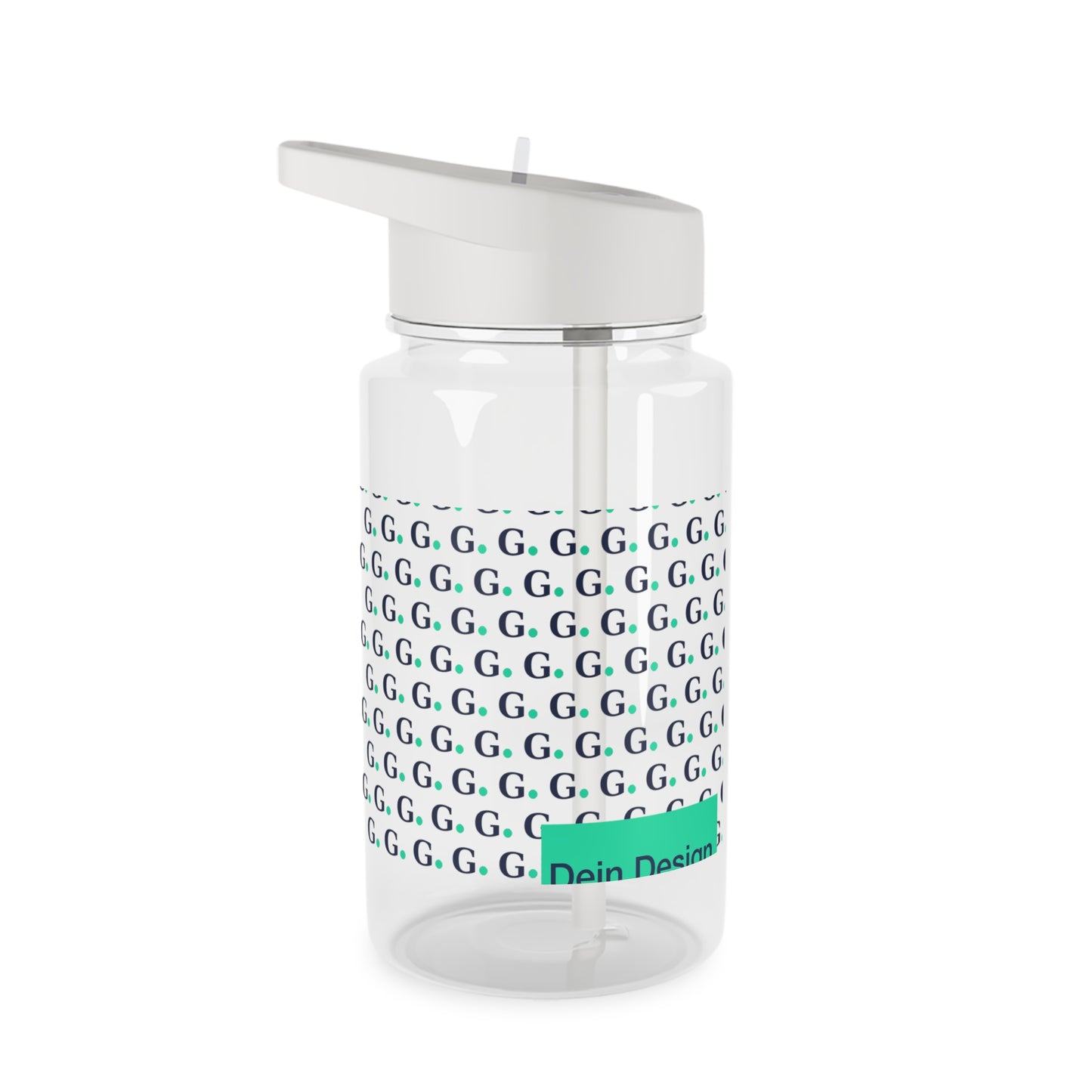 Patterned Tritan Water Bottle — Repeating "G" Logo Design