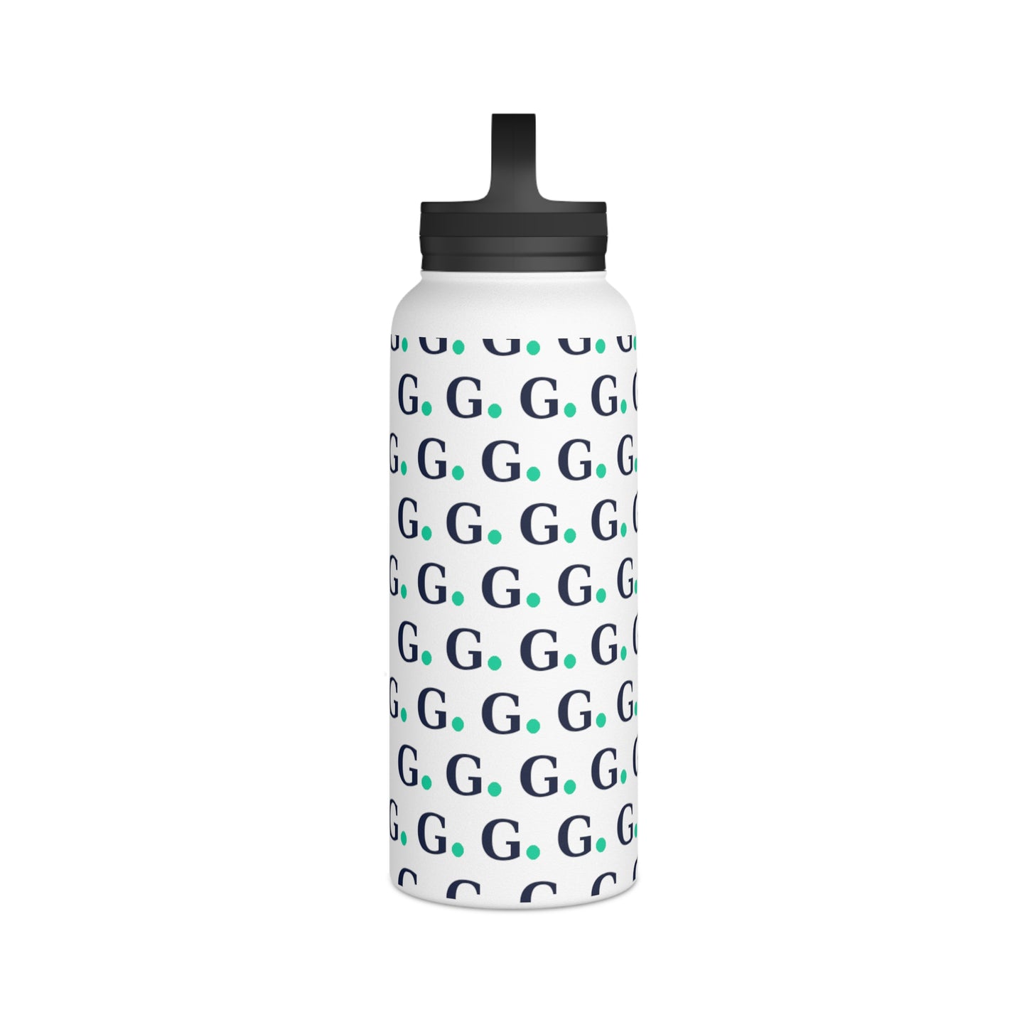Monogram G Pattern Stainless Steel Water Bottle with Handle Lid