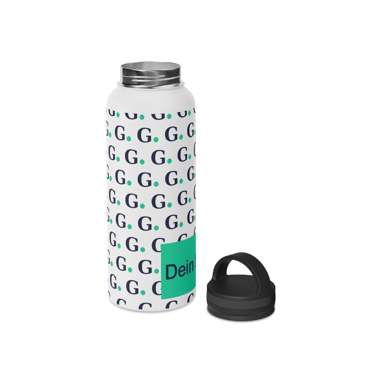 Monogram G Pattern Stainless Steel Water Bottle with Handle Lid