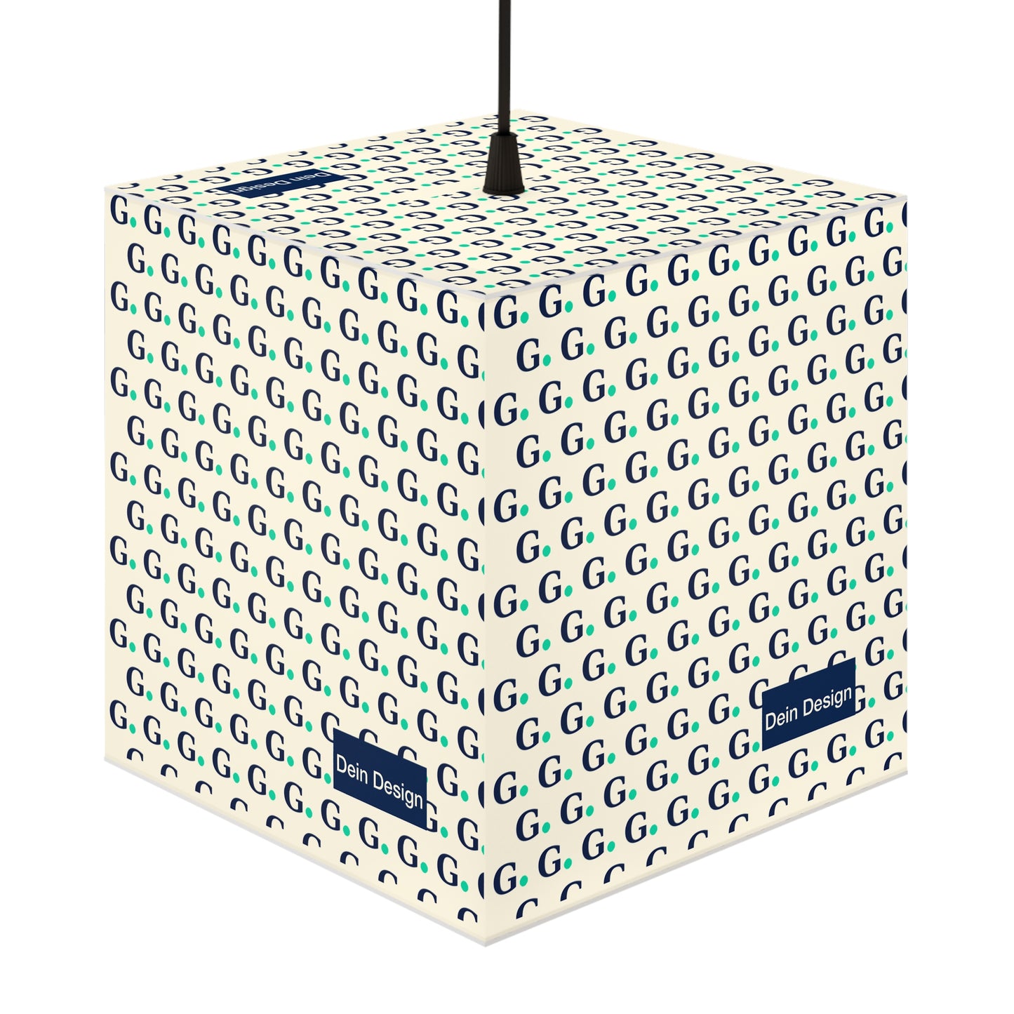 Monogram Pattern Light Cube Lamp — Customizable G Initial Pendant Lamp