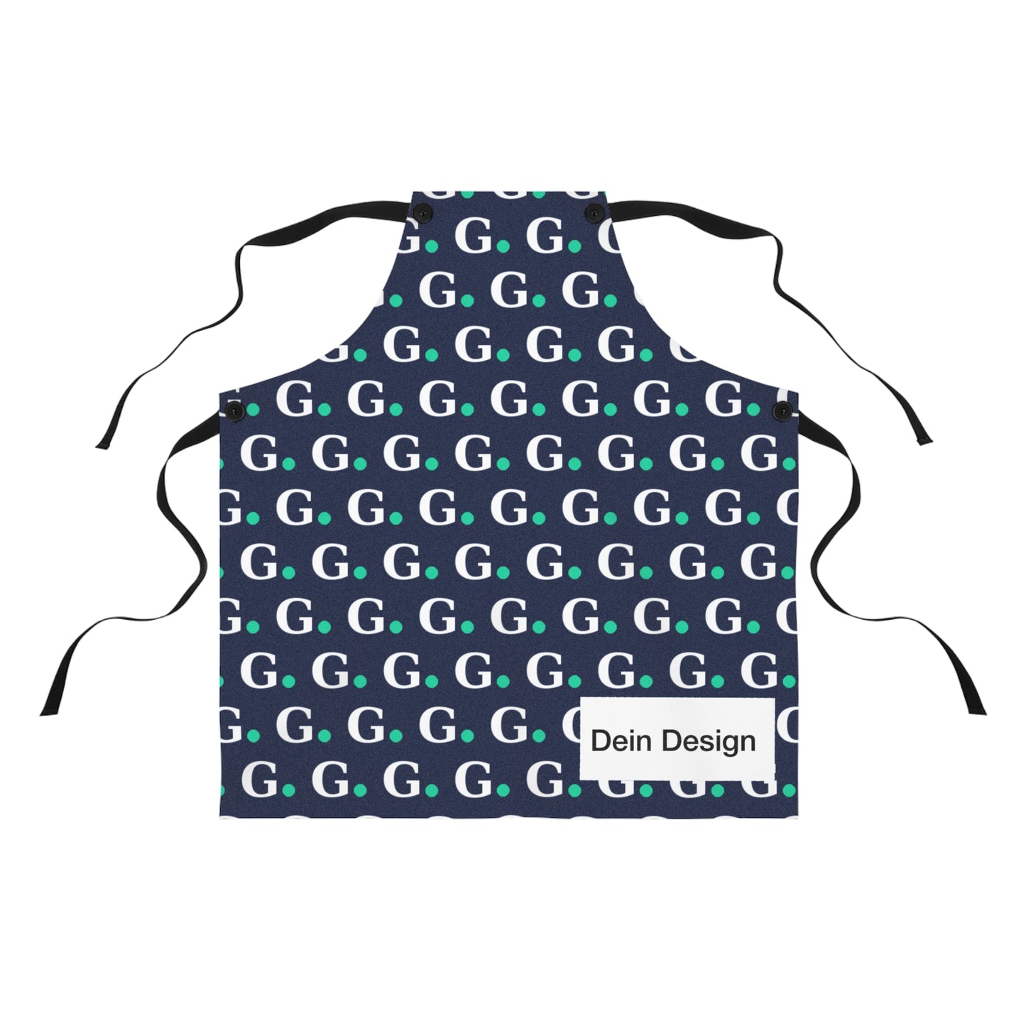 Monogram G Pattern Apron — Navy Personalized Kitchen Apron