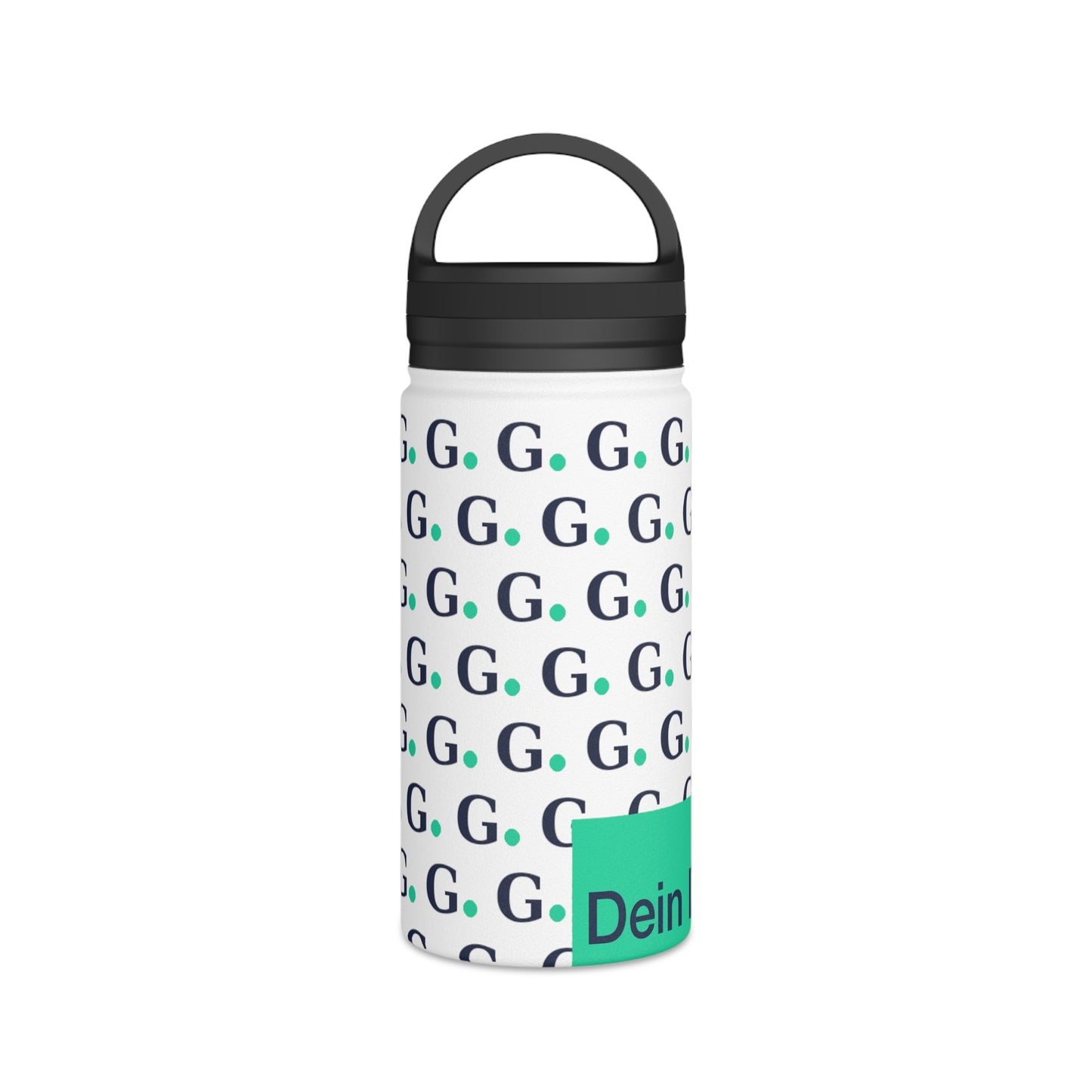 Monogram G Pattern Stainless Steel Water Bottle with Handle Lid