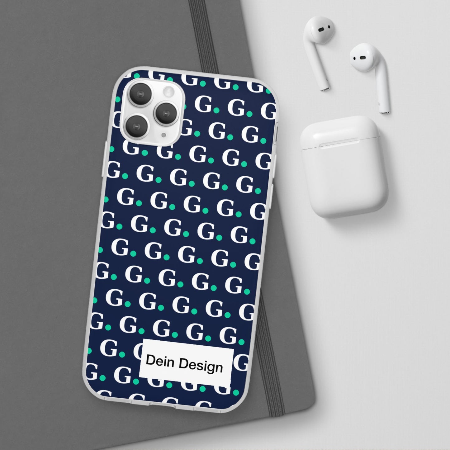 Monogram G Pattern Phone Case — Navy Repeat Initial Design