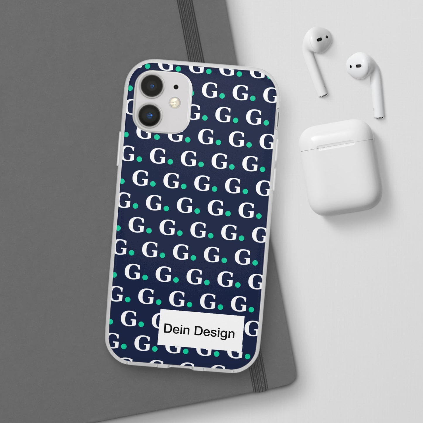 Monogram G Pattern Phone Case — Navy Repeat Initial Design