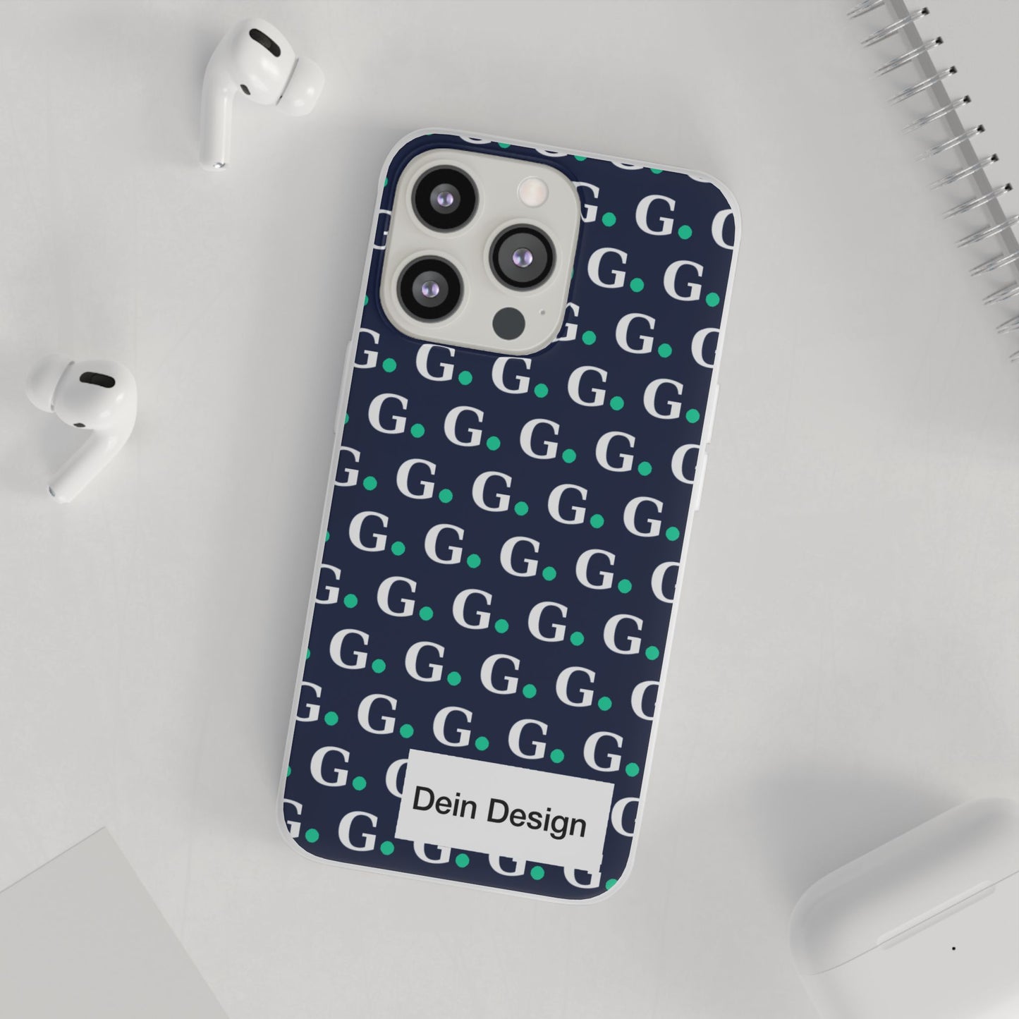 Monogram G Pattern Phone Case — Navy Repeat Initial Design