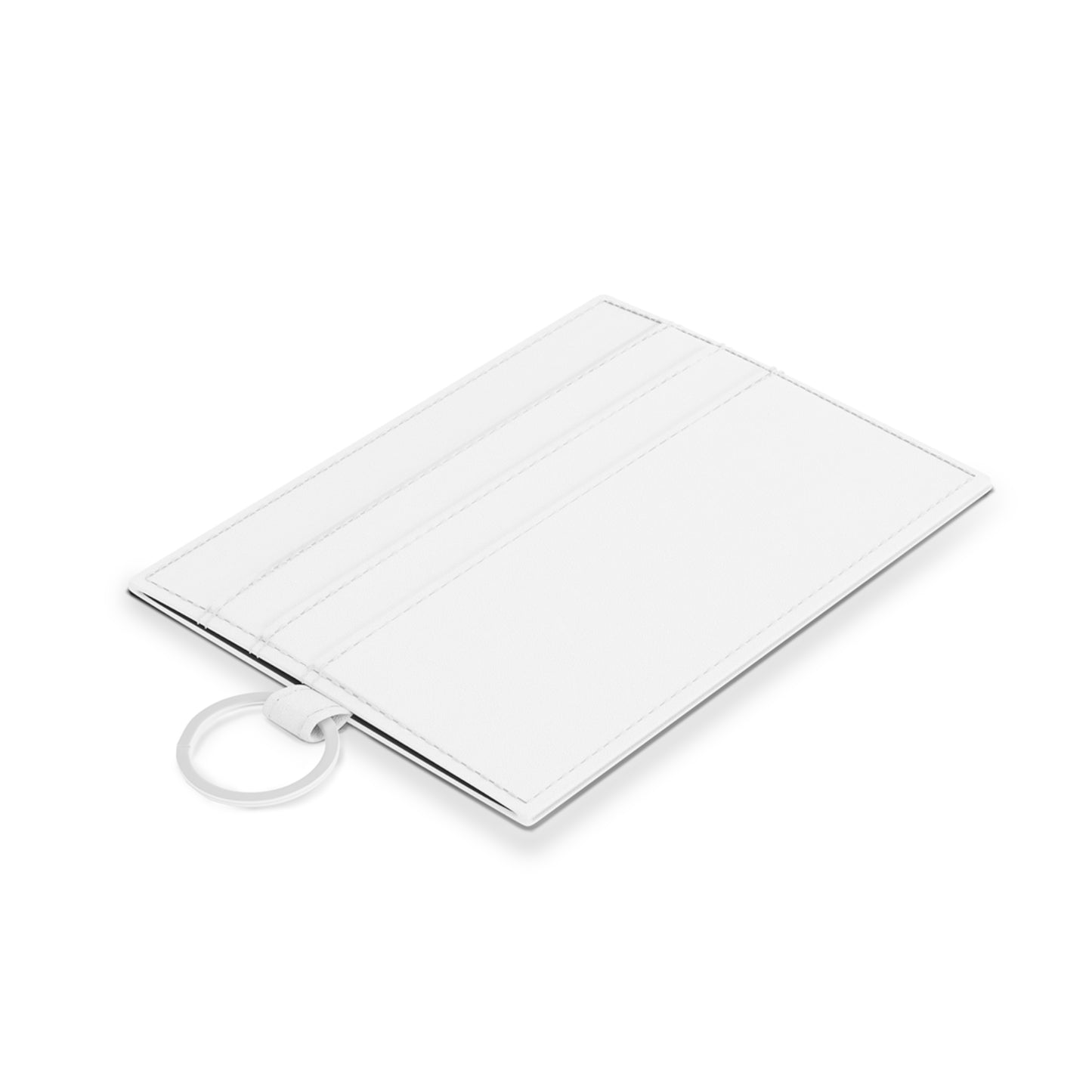 Saffiano Leather Card Holder — Custom Monogram Pattern Card Wallet