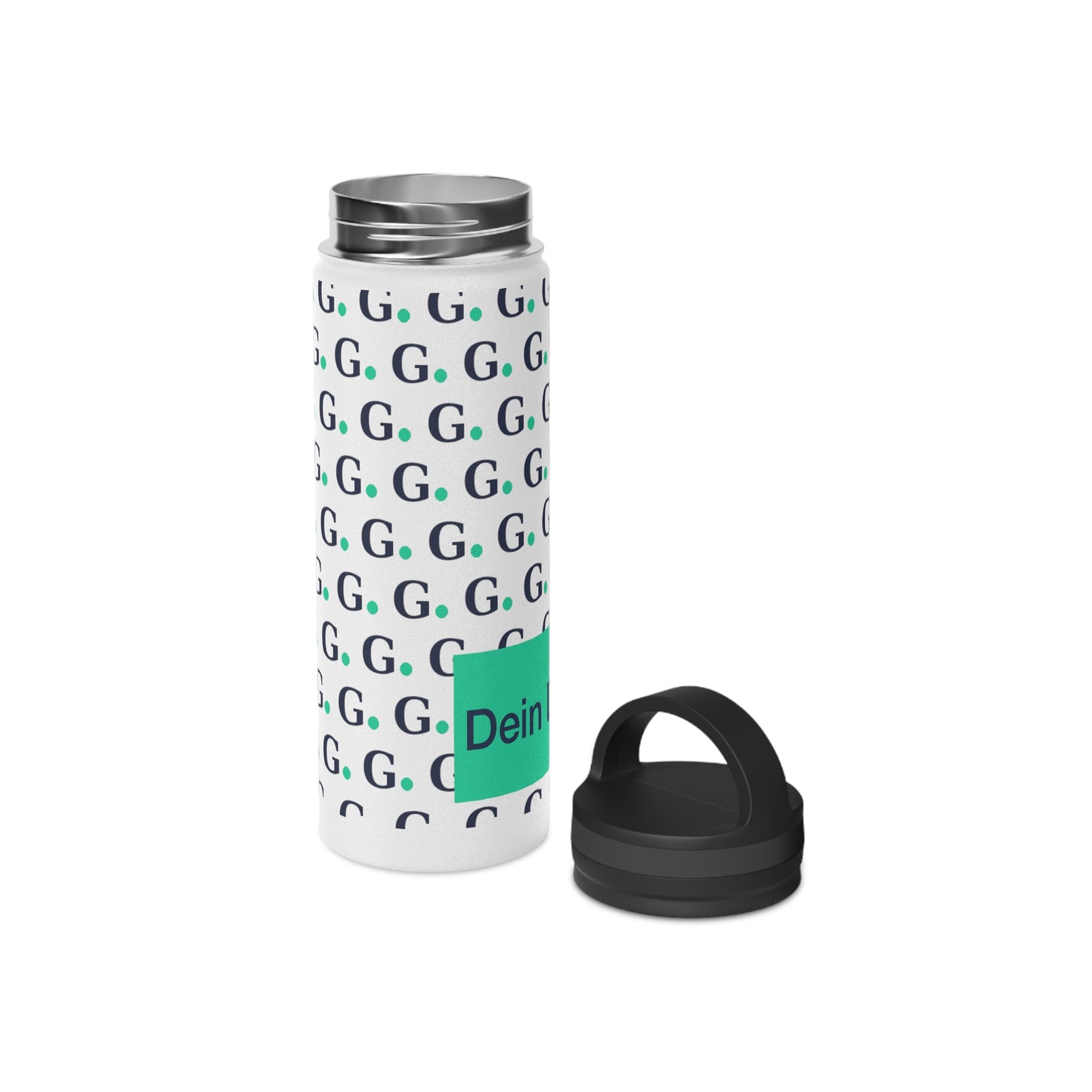 Monogram G Pattern Stainless Steel Water Bottle with Handle Lid